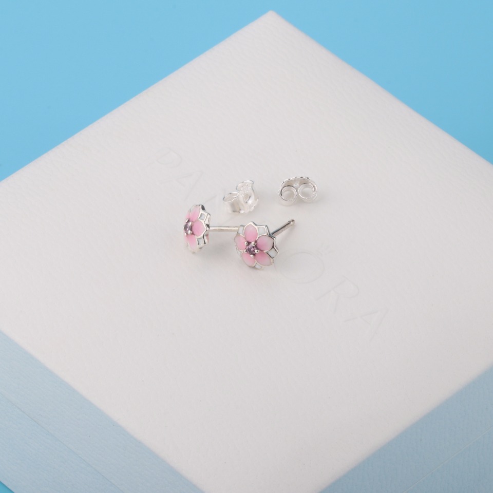 NO:103543,Pandora Magnolia stud earrings, Pandora stud earrings19860909潘多拉 木兰花耳钉,潘多拉耳钉,Jewelry