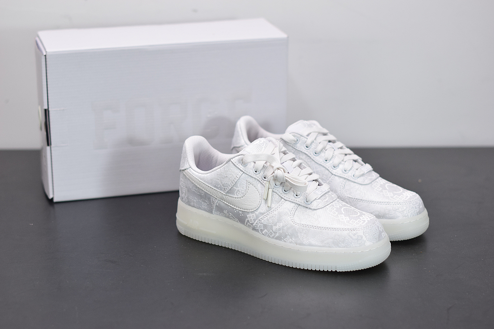 Clot x Nike Air Force 1 Premium AF1 纯白丝绸 联名男女同款运动鞋AO9286-100