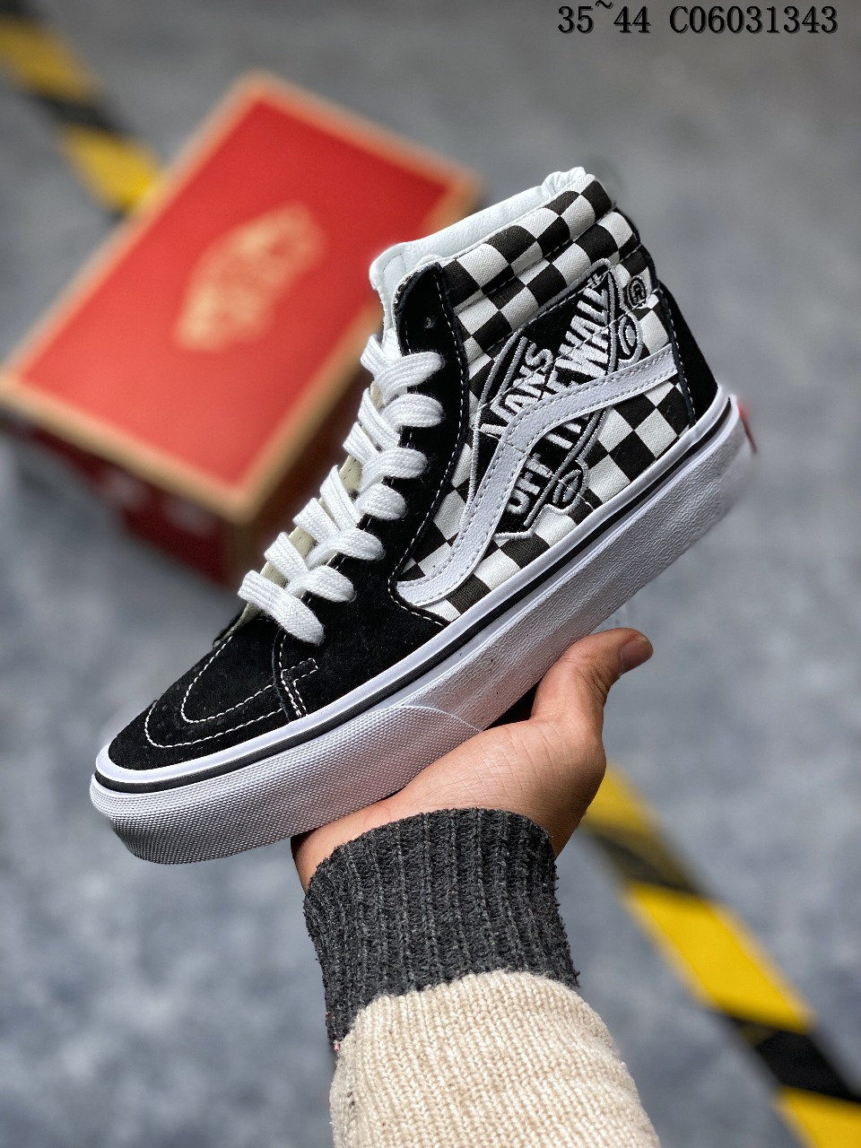 130 万斯vans style 36 off the wall logo 高帮帆布鞋 size