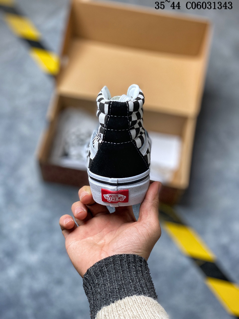 130 万斯vans style 36 off the wall logo 高帮帆布鞋 size