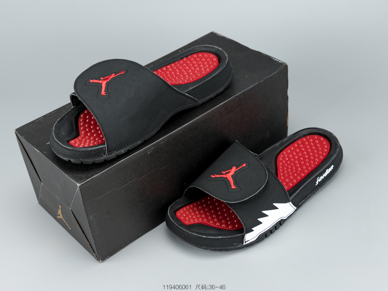 90 乔丹Air Jordan Hydro V Retro乔AJ5黑红男子休闲运动拖鞋