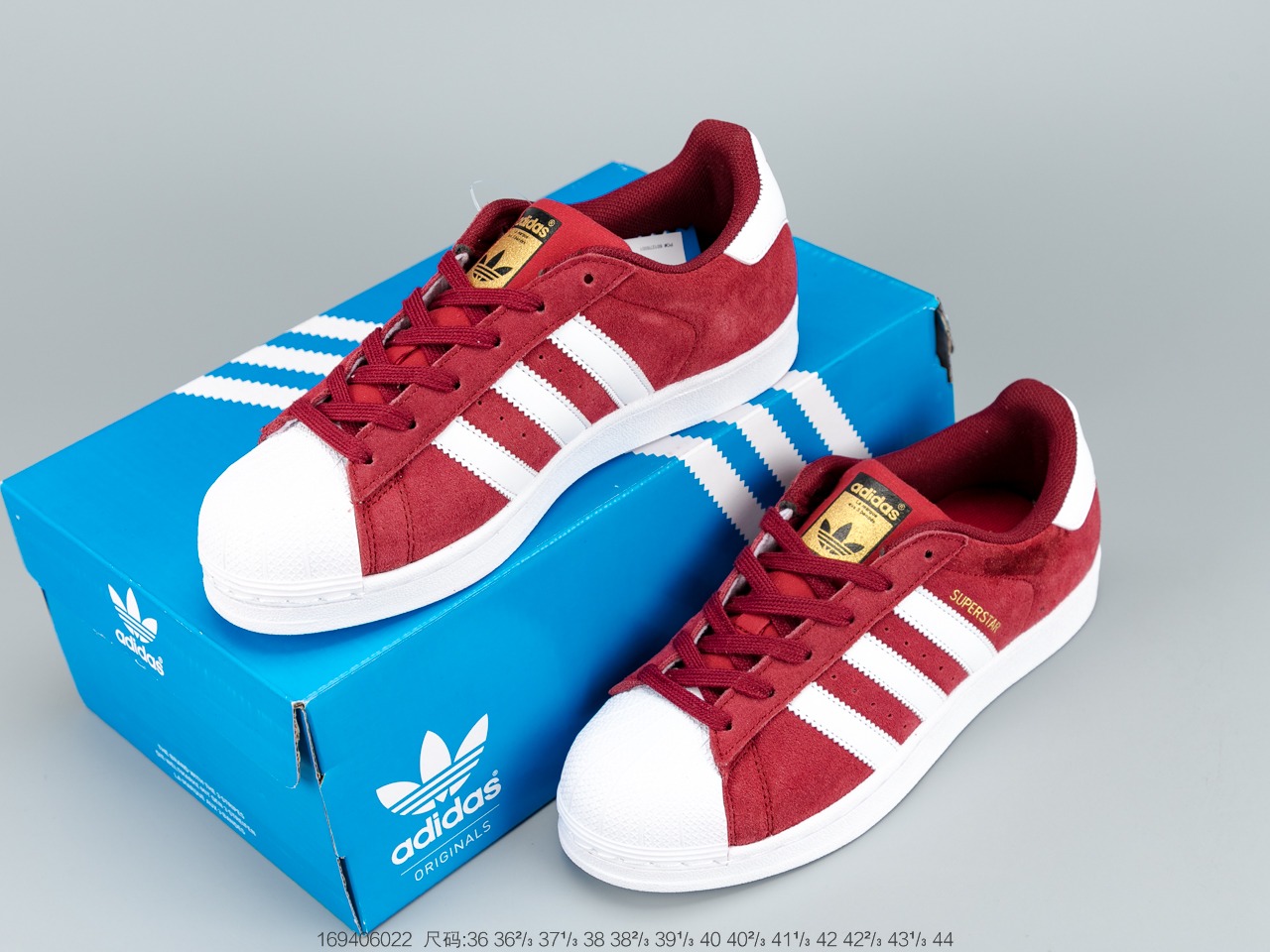 120 阿迪达斯 Adidas Superstar 80S “基督红”金标贝壳头三叶草贝壳头板男女鞋夏季金标运动休闲鞋  B25962