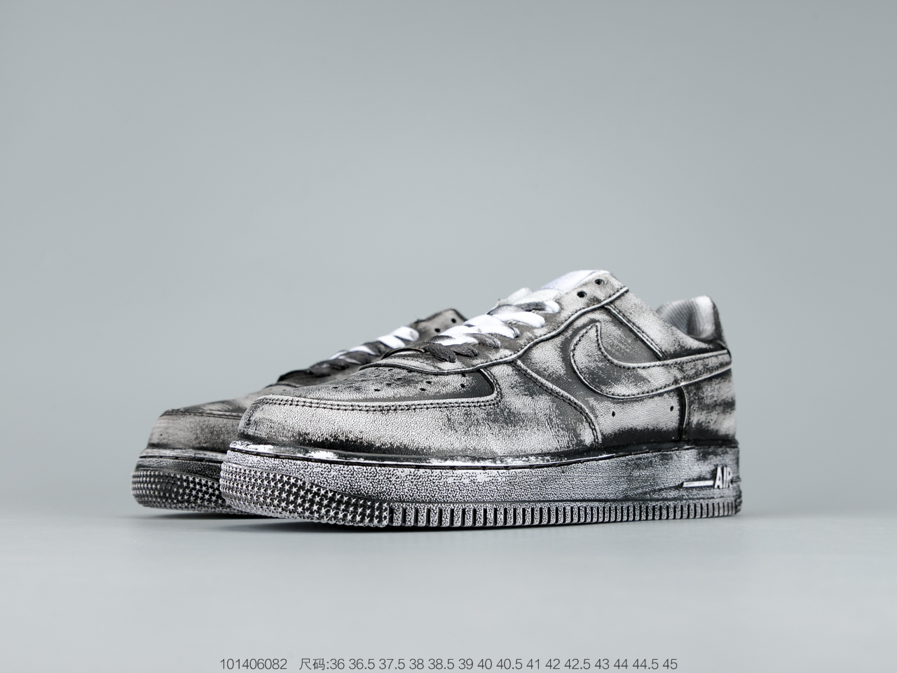 150 耐克 Nike Air Force 1 Mid“黑白做旧” 空军复古低帮时尚休闲板鞋  315122-111