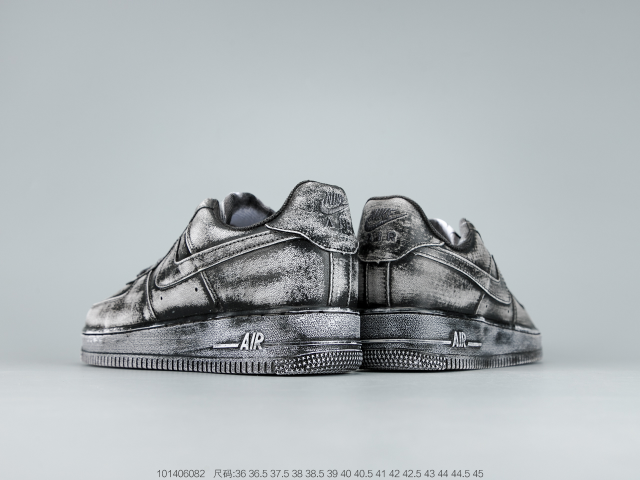 150 耐克 Nike Air Force 1 Mid“黑白做旧” 空军复古低帮时尚休闲板鞋  315122-111