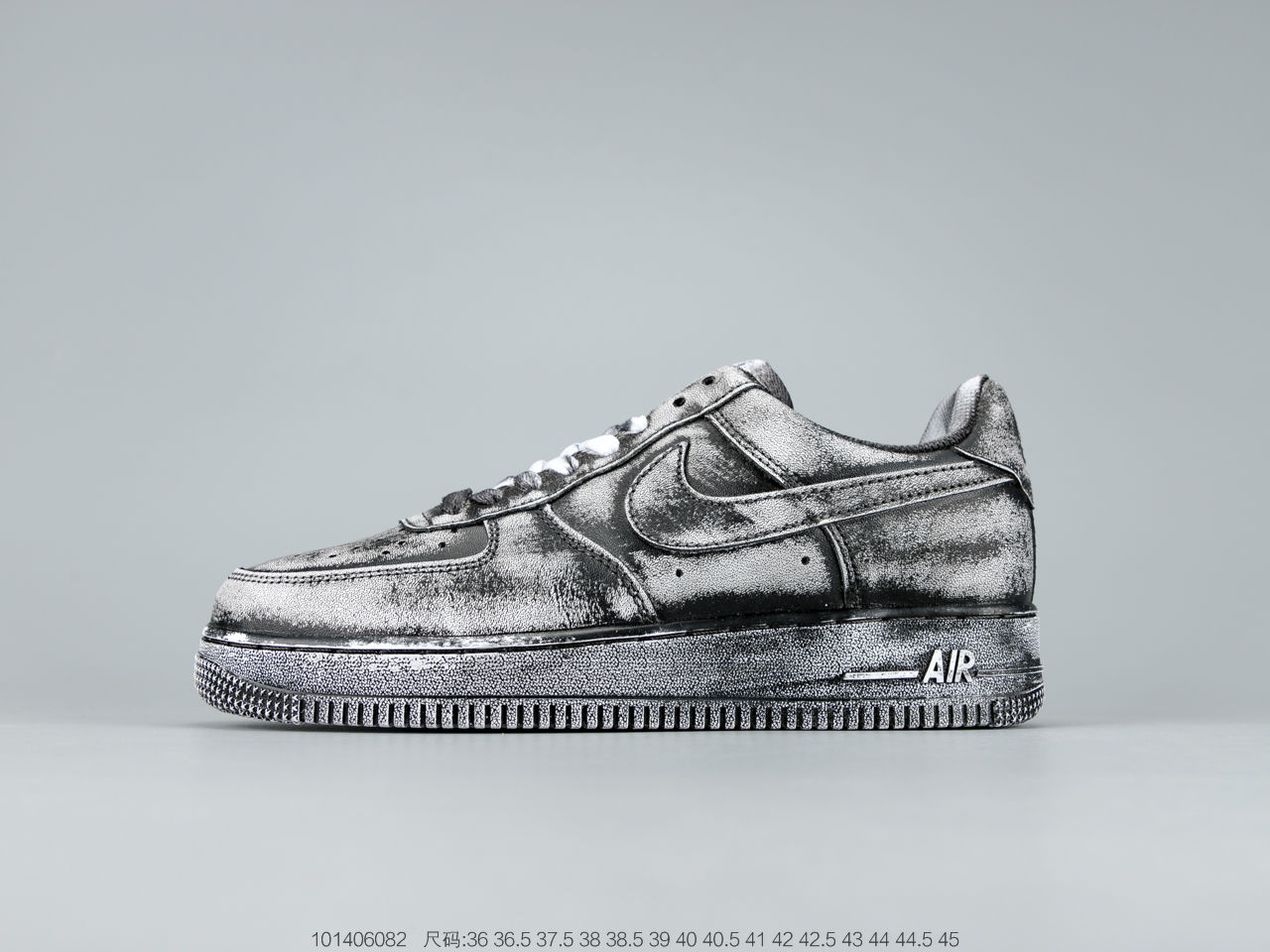 150 耐克 Nike Air Force 1 Mid“黑白做旧” 空军复古低帮时尚休闲板鞋  315122-111