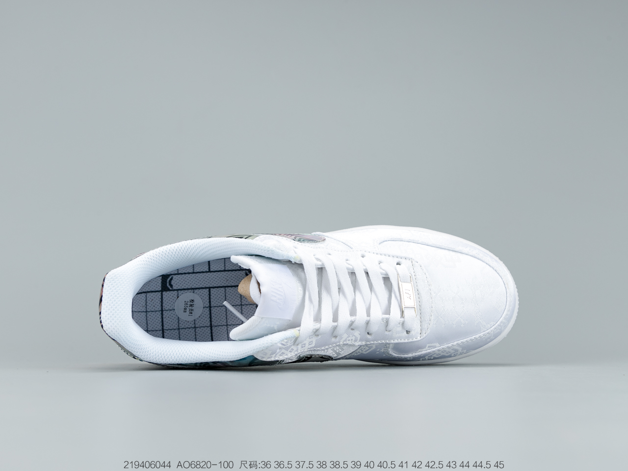 240公司级 耐克Nike Air Force 1 Low Silk 联名款丝绸白低帮休闲板鞋  AO6820-100