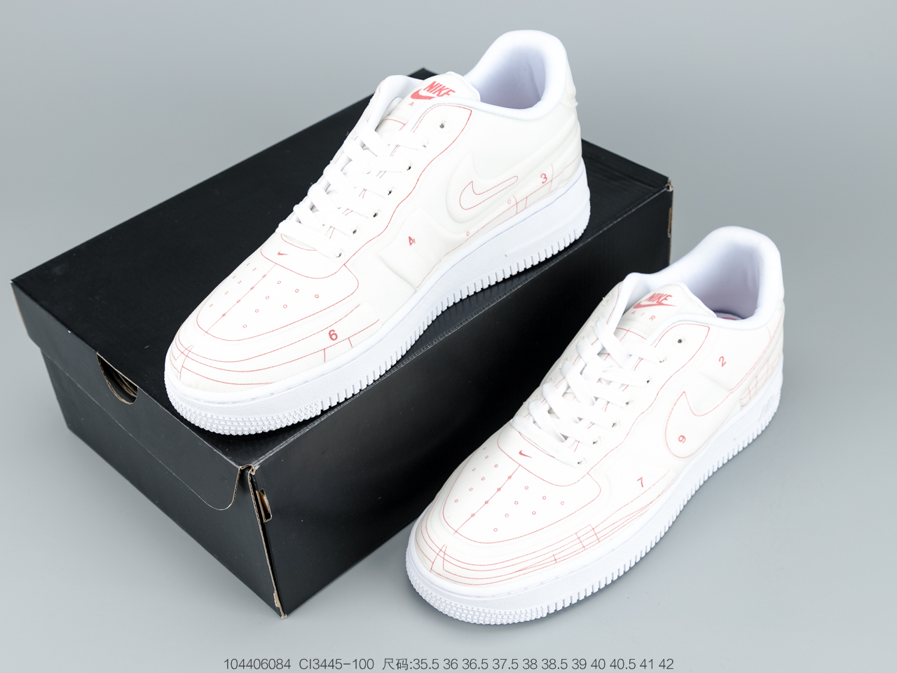 260公司级 耐克Nike Air Force 1 LX “Summit White” 鞋款以山峰白辅以大学红配色CI3445-100