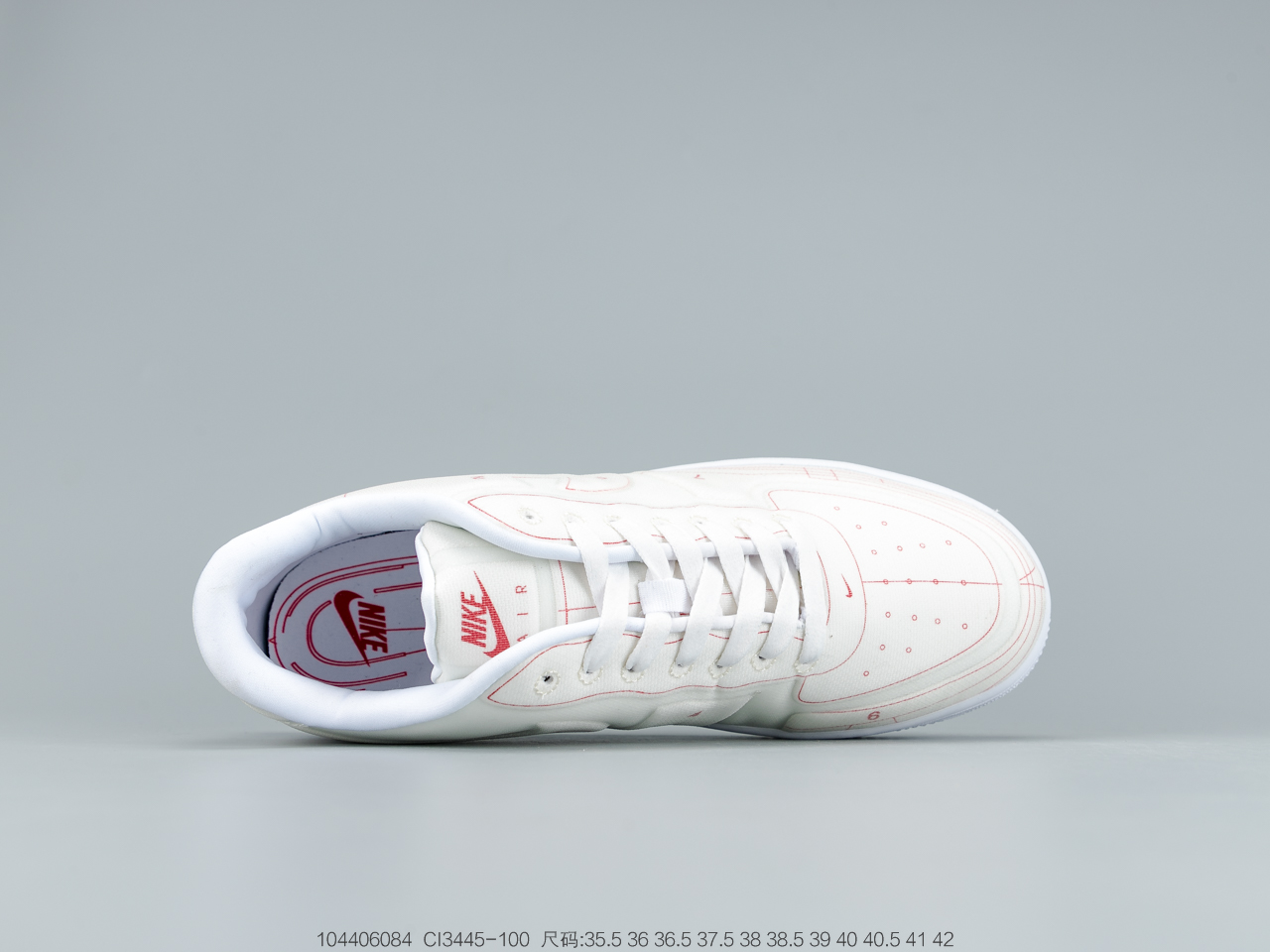260公司级 耐克Nike Air Force 1 LX “Summit White” 鞋款以山峰白辅以大学红配色CI3445-100