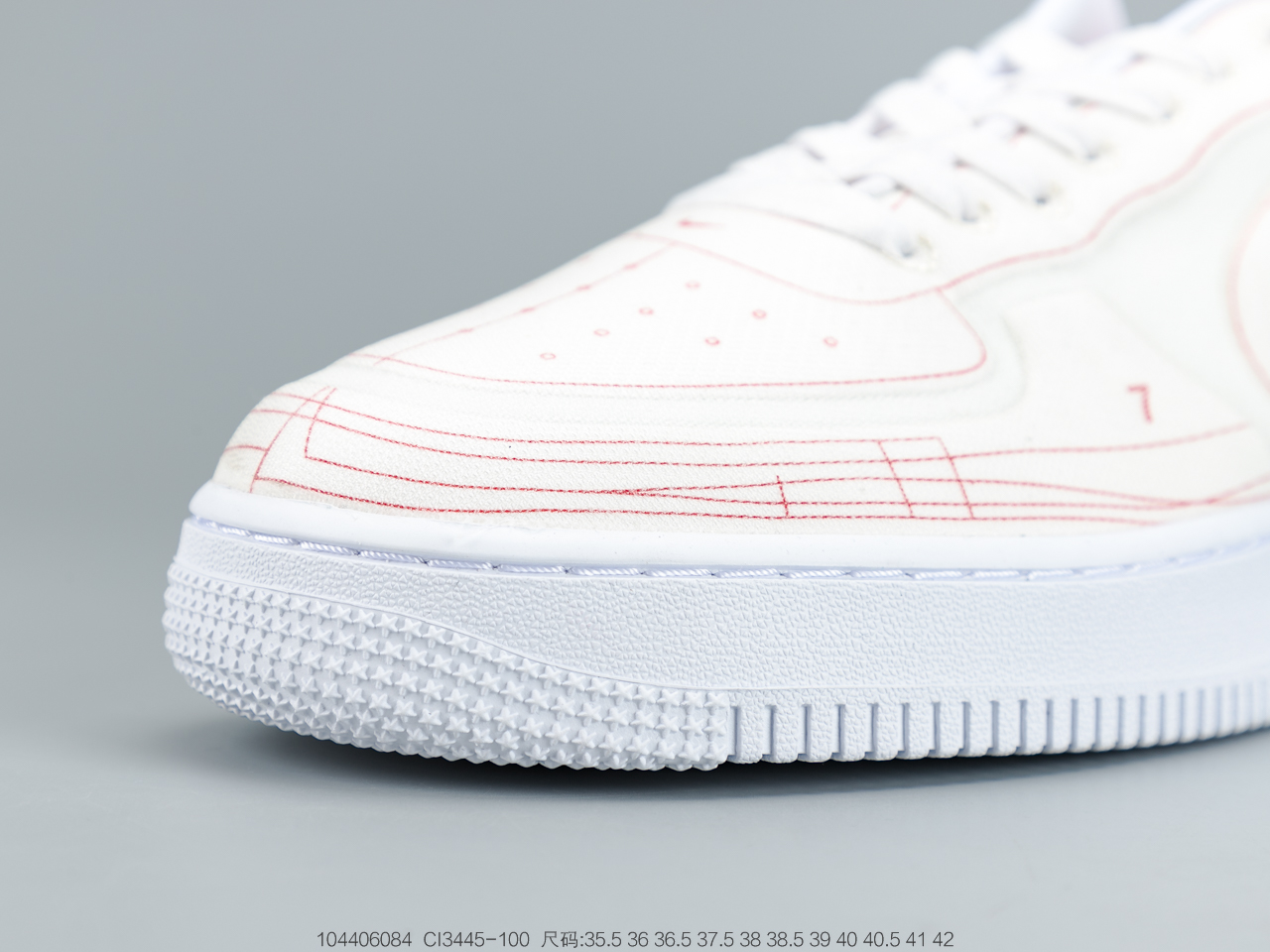 260公司级 耐克Nike Air Force 1 LX “Summit White” 鞋款以山峰白辅以大学红配色CI3445-100