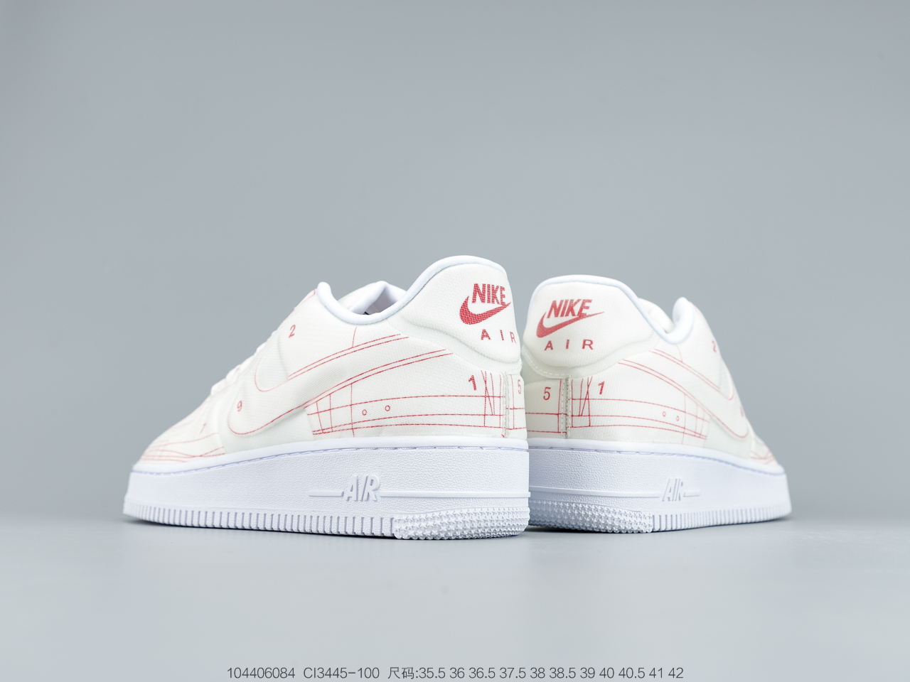 260公司级 耐克Nike Air Force 1 LX “Summit White” 鞋款以山峰白辅以大学红配色CI3445-100