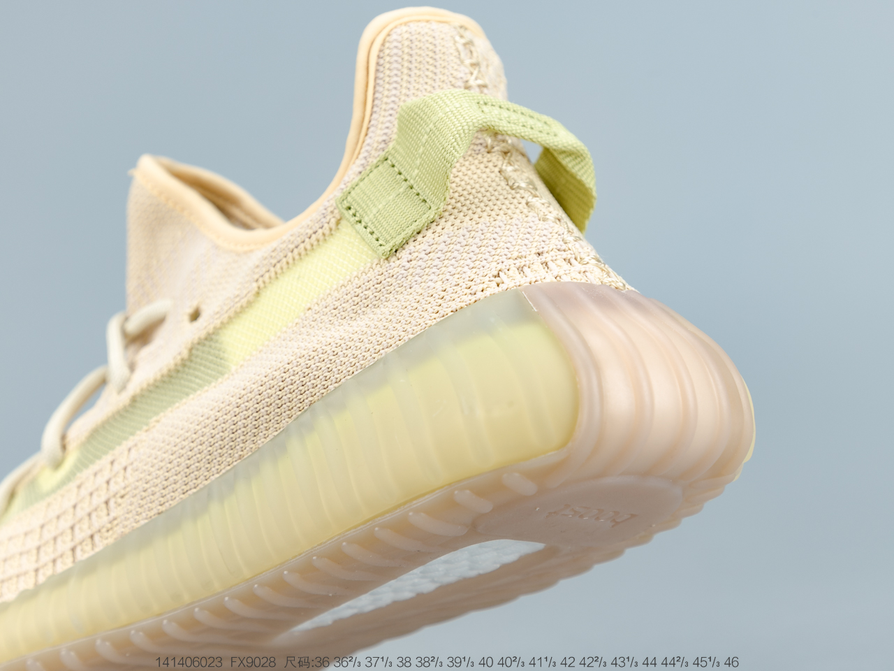 170 真爆 阿迪达斯Adidas Yeezy Boost 350V2 “FLAX”新亚洲限定 亚麻 丁黄侧透百搭轻便爆米花中底休闲运动慢跑鞋FX9028