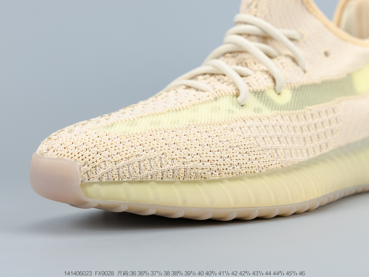 170 真爆 阿迪达斯Adidas Yeezy Boost 350V2 “FLAX”新亚洲限定 亚麻 丁黄侧透百搭轻便爆米花中底休闲运动慢跑鞋FX9028