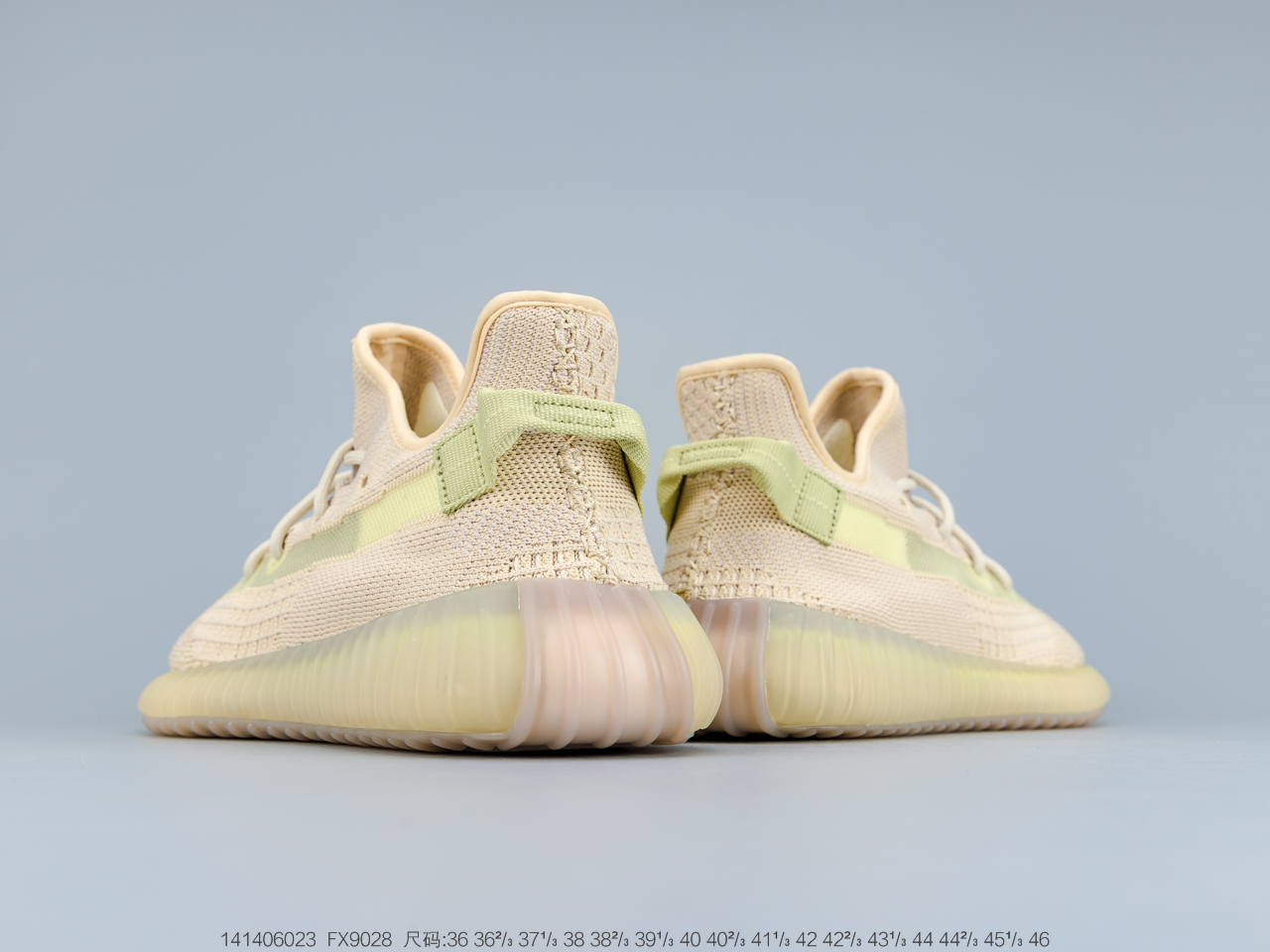 170 真爆 阿迪达斯Adidas Yeezy Boost 350V2 “FLAX”新亚洲限定 亚麻 丁黄侧透百搭轻便爆米花中底休闲运动慢跑鞋FX9028