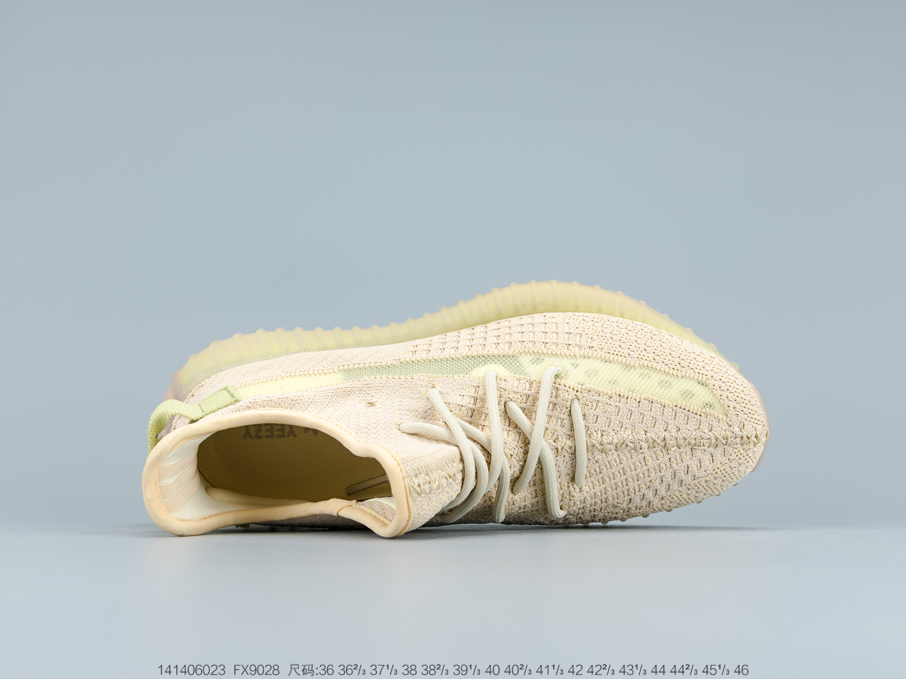 170 真爆 阿迪达斯Adidas Yeezy Boost 350V2 “FLAX”新亚洲限定 亚麻 丁黄侧透百搭轻便爆米花中底休闲运动慢跑鞋FX9028