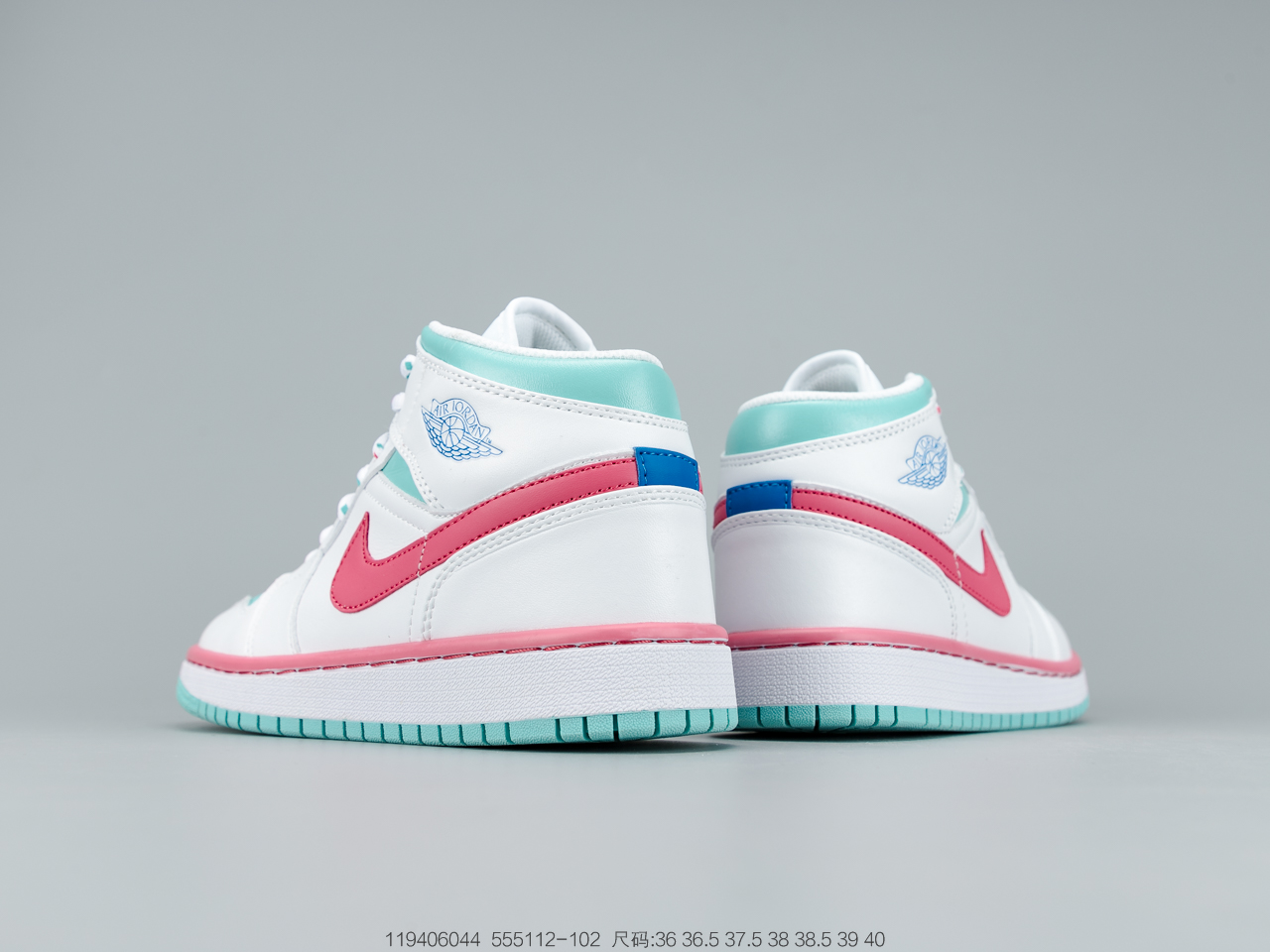 240 清新春日气息,乔丹 Air Jordan 1 Mid GSDigital PinkAJ1乔丹一代中帮经典复古文化休闲运动篮球鞋 555112-102