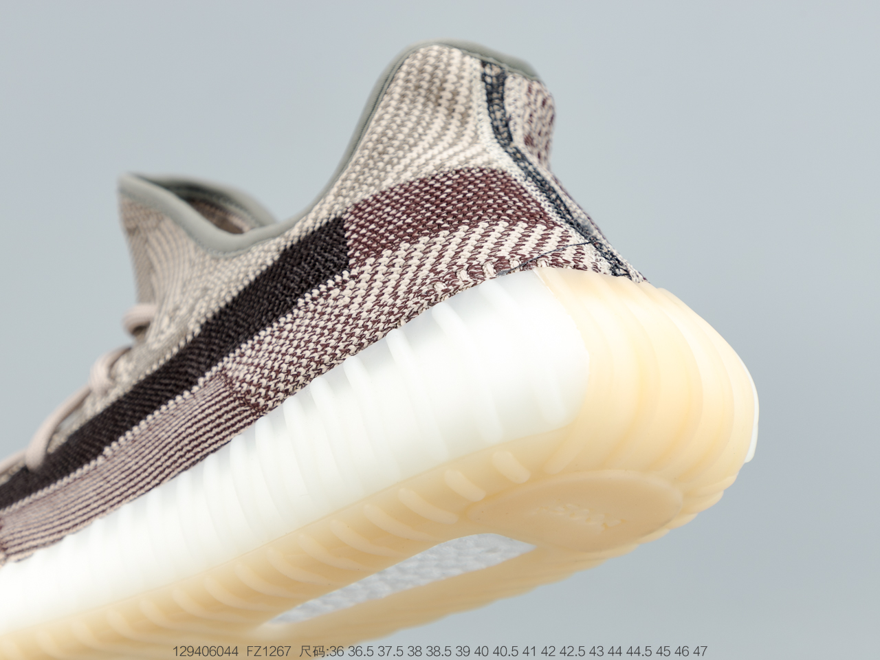 240公司级真爆 阿迪达斯adidas YEEZY BOOST 350 V2百搭轻便爆米花中底休闲运动慢跑鞋“灰橙尾灯” FZ1267