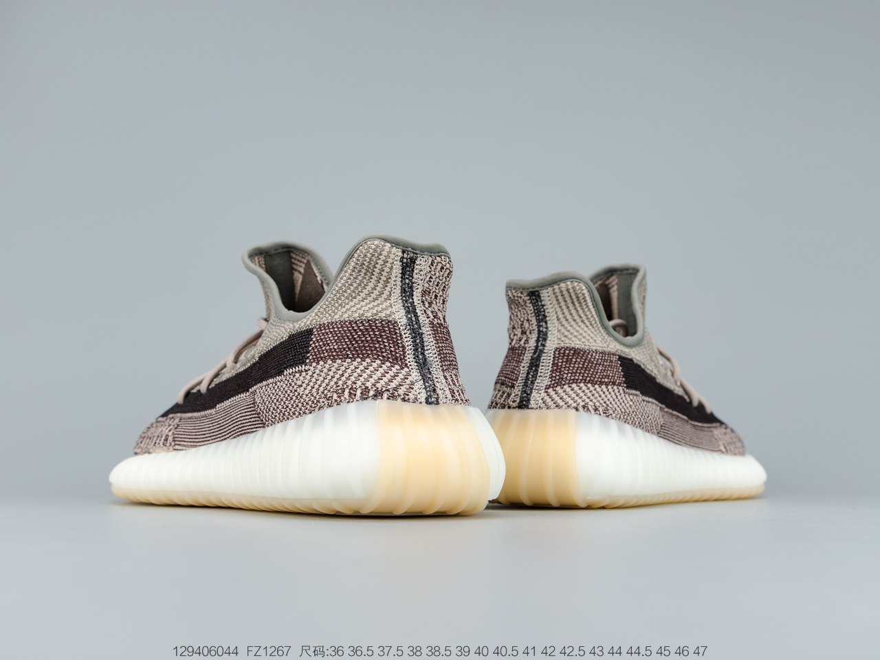 240公司级真爆 阿迪达斯adidas YEEZY BOOST 350 V2百搭轻便爆米花中底休闲运动慢跑鞋“灰橙尾灯” FZ1267