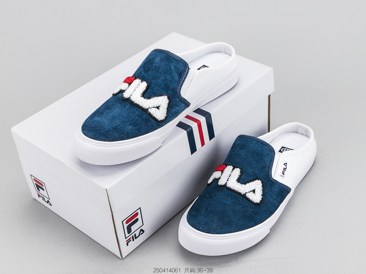 90 斐乐 FILA Classis Kicks Mule 皮面半拖 拖鞋 一脚蹬板鞋