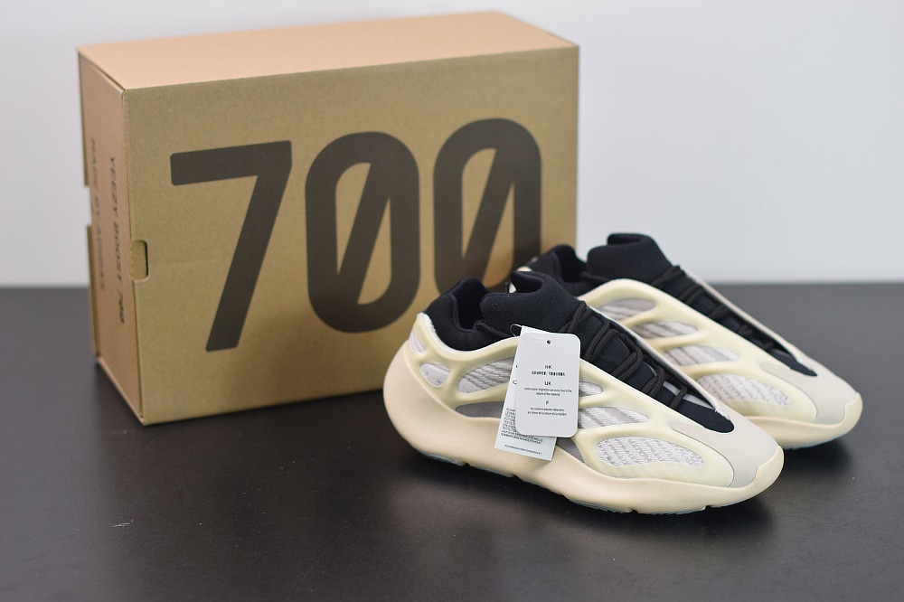 D05X6 纯原版本阿迪达斯Adidas Yeezy 700 V3 “Azael”低帮复古休闲运动穿搭慢跑鞋“骨架夜光”货号:FW4980