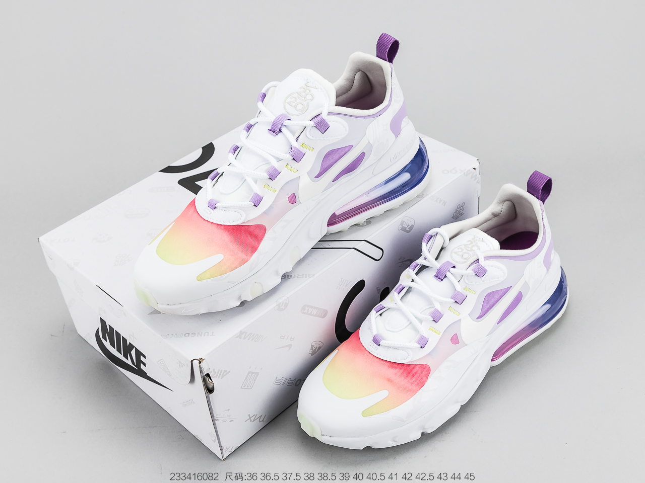 150 耐克Air Max 270 React Bauhaus Air Max 鞋款与柔软轻盈的 Nike React 泡棉相融合