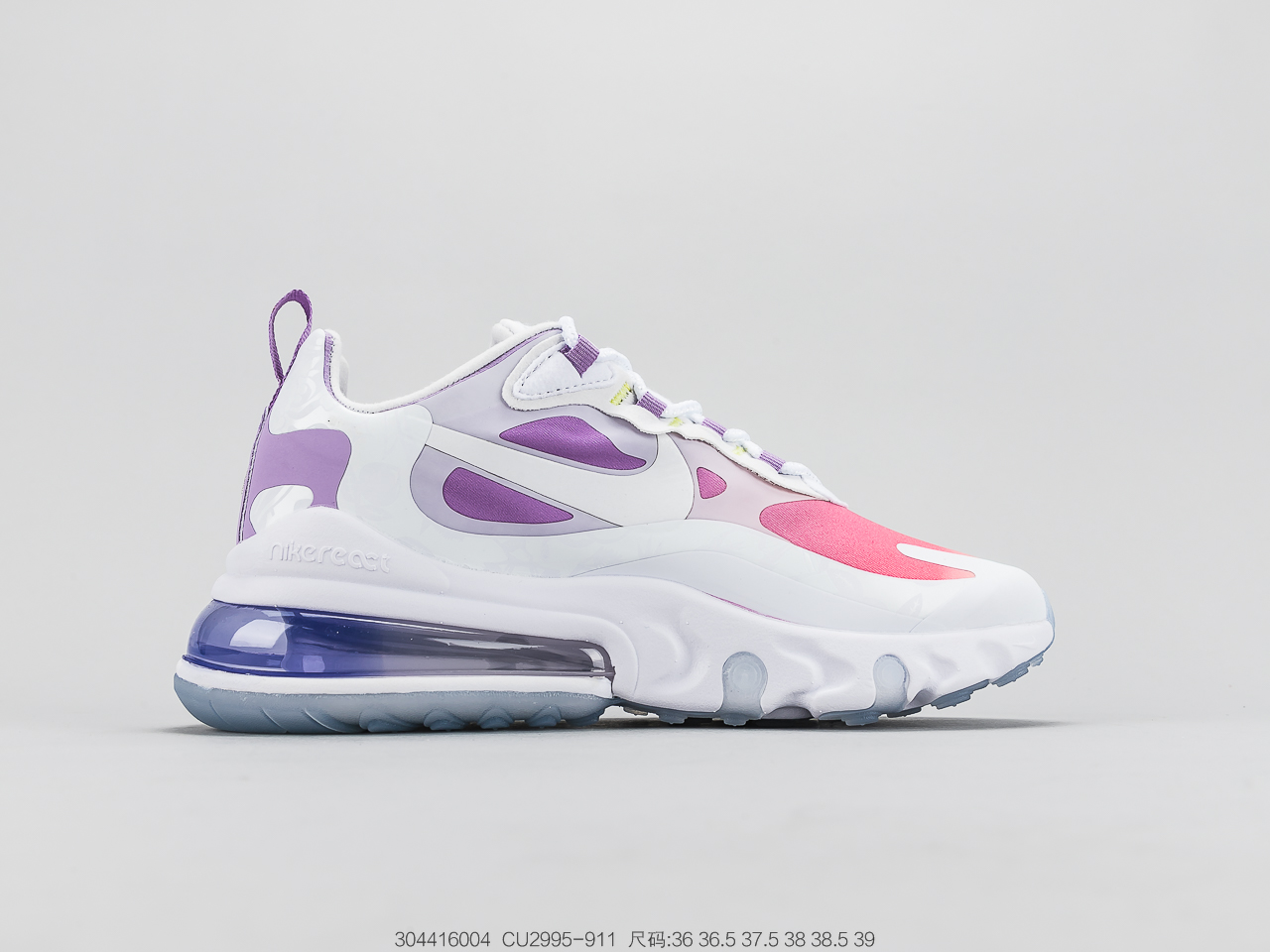 220公司级 耐克NIKE AIR MAX 270 React 半掌气垫跑步鞋 鞋底AIR MAX小潘气垫CU2995-911