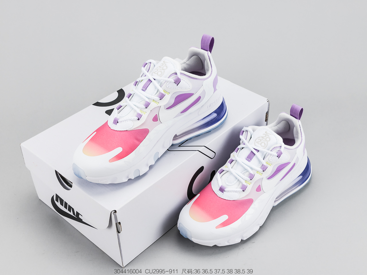 220公司级 耐克NIKE AIR MAX 270 React 半掌气垫跑步鞋 鞋底AIR MAX小潘气垫CU2995-911