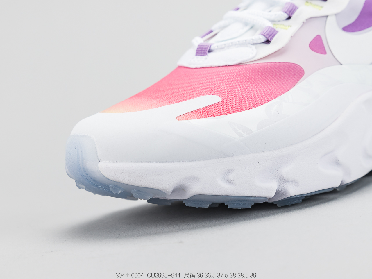220公司级 耐克NIKE AIR MAX 270 React 半掌气垫跑步鞋 鞋底AIR MAX小潘气垫CU2995-911