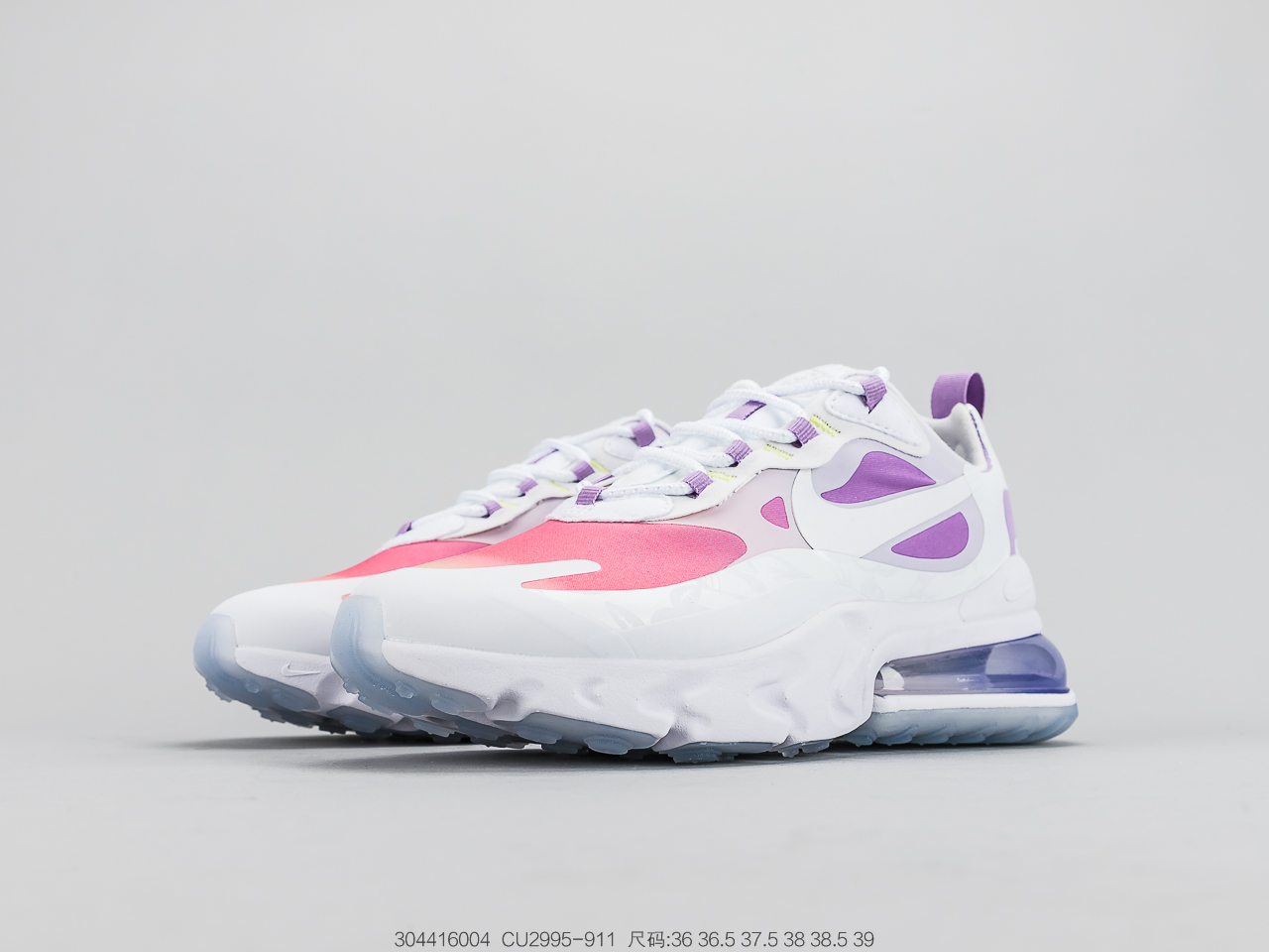 220公司级 耐克NIKE AIR MAX 270 React 半掌气垫跑步鞋 鞋底AIR MAX小潘气垫CU2995-911