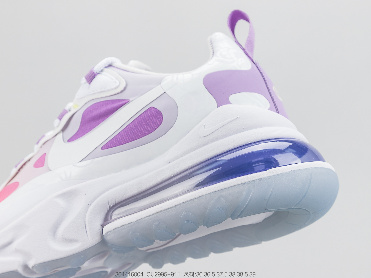220公司级 耐克NIKE AIR MAX 270 React 半掌气垫跑步鞋 鞋底AIR MAX小潘气垫CU2995-911