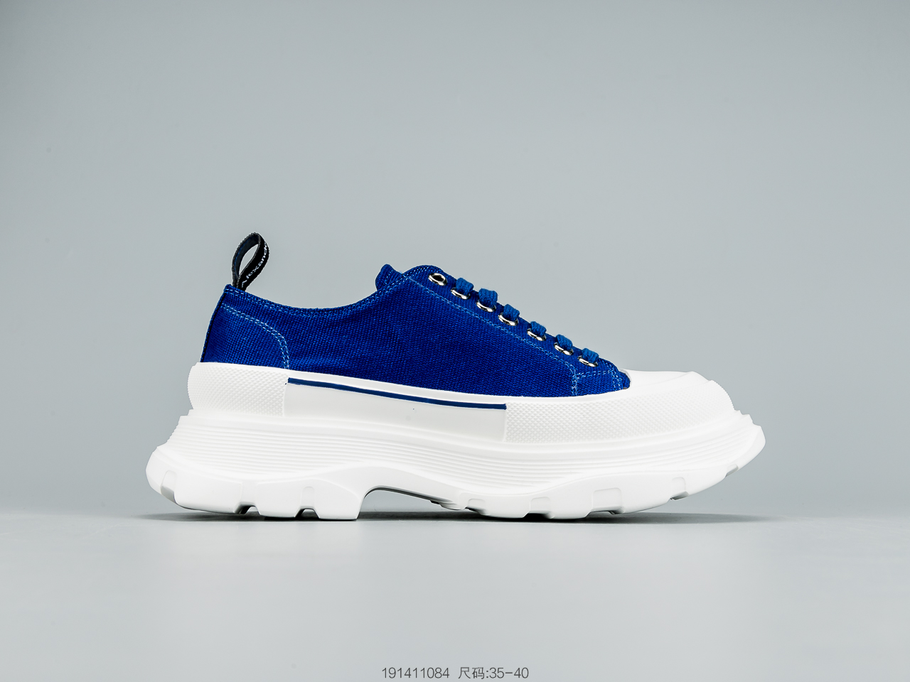 260 麦昆Alexander McQueen 2020春夏新款 麦昆 全白 亚历山大系带增高显瘦显腿长帆布鞋