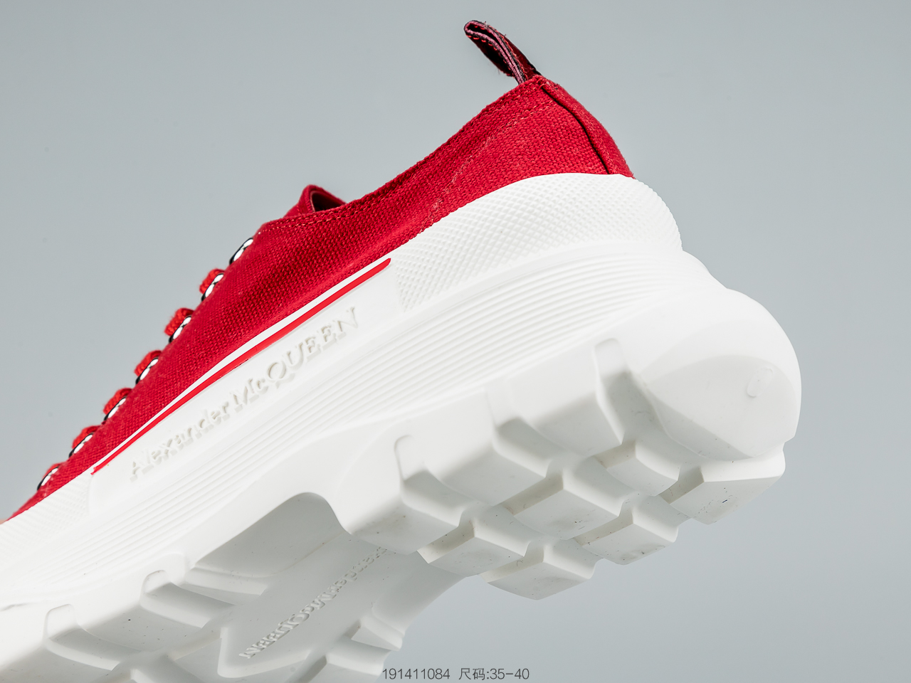 260 麦昆Alexander McQueen 2020春夏新款 麦昆 全白 亚历山大系带增高显瘦显腿长帆布鞋