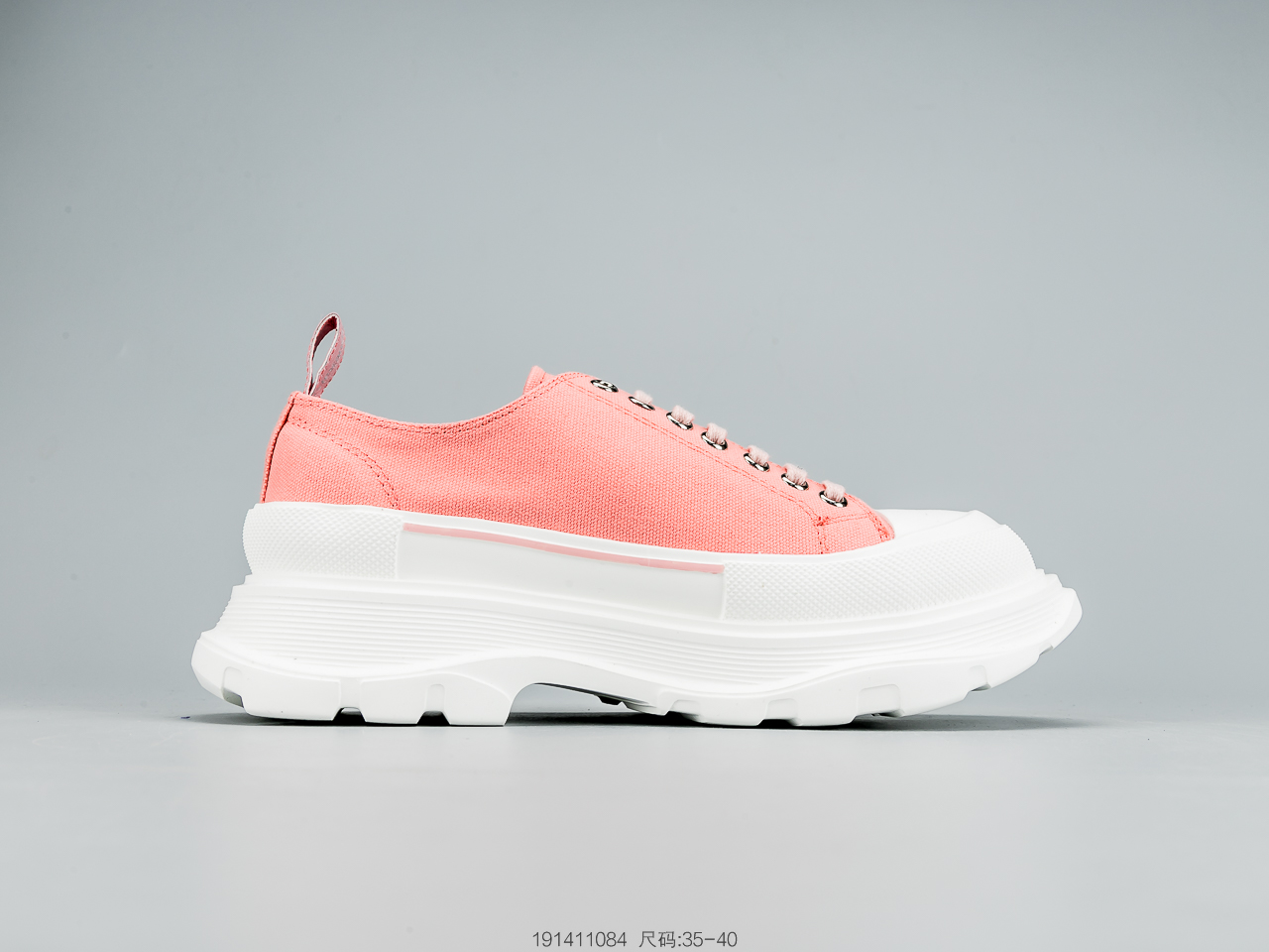 260 麦昆Alexander McQueen 2020春夏新款 麦昆 全白 亚历山大系带增高显瘦显腿长帆布鞋