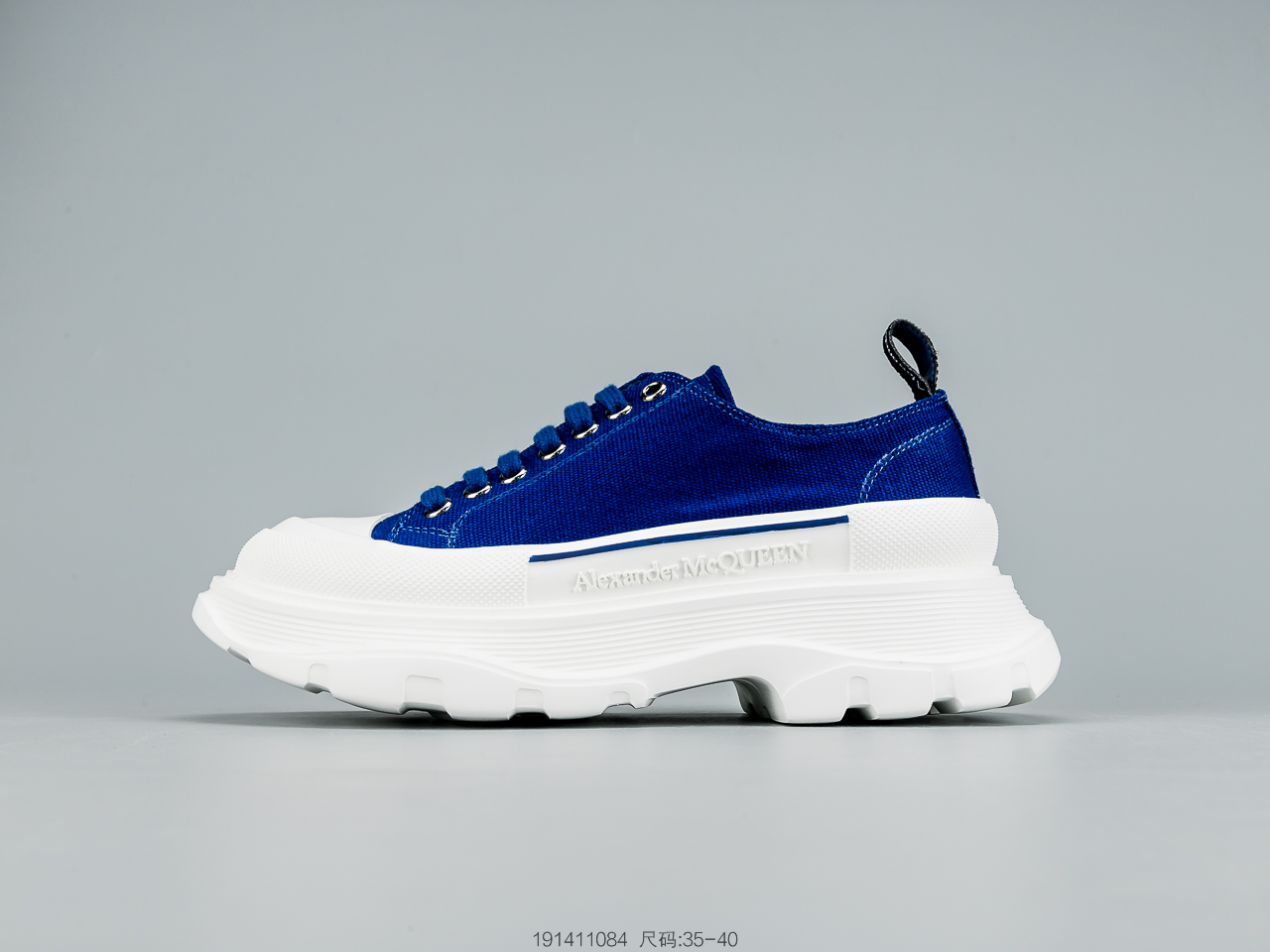 260 麦昆Alexander McQueen 2020春夏新款 麦昆 全白 亚历山大系带增高显瘦显腿长帆布鞋