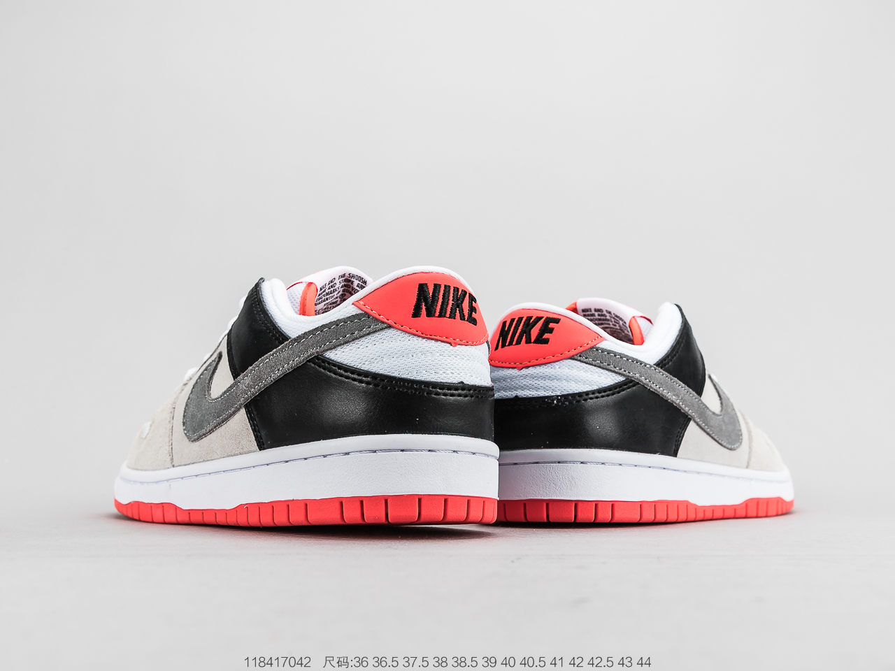 130 耐克 Nike Dunk SB Low Pro ISO 红外线这双鞋的构色方案非常经典CD2563-004