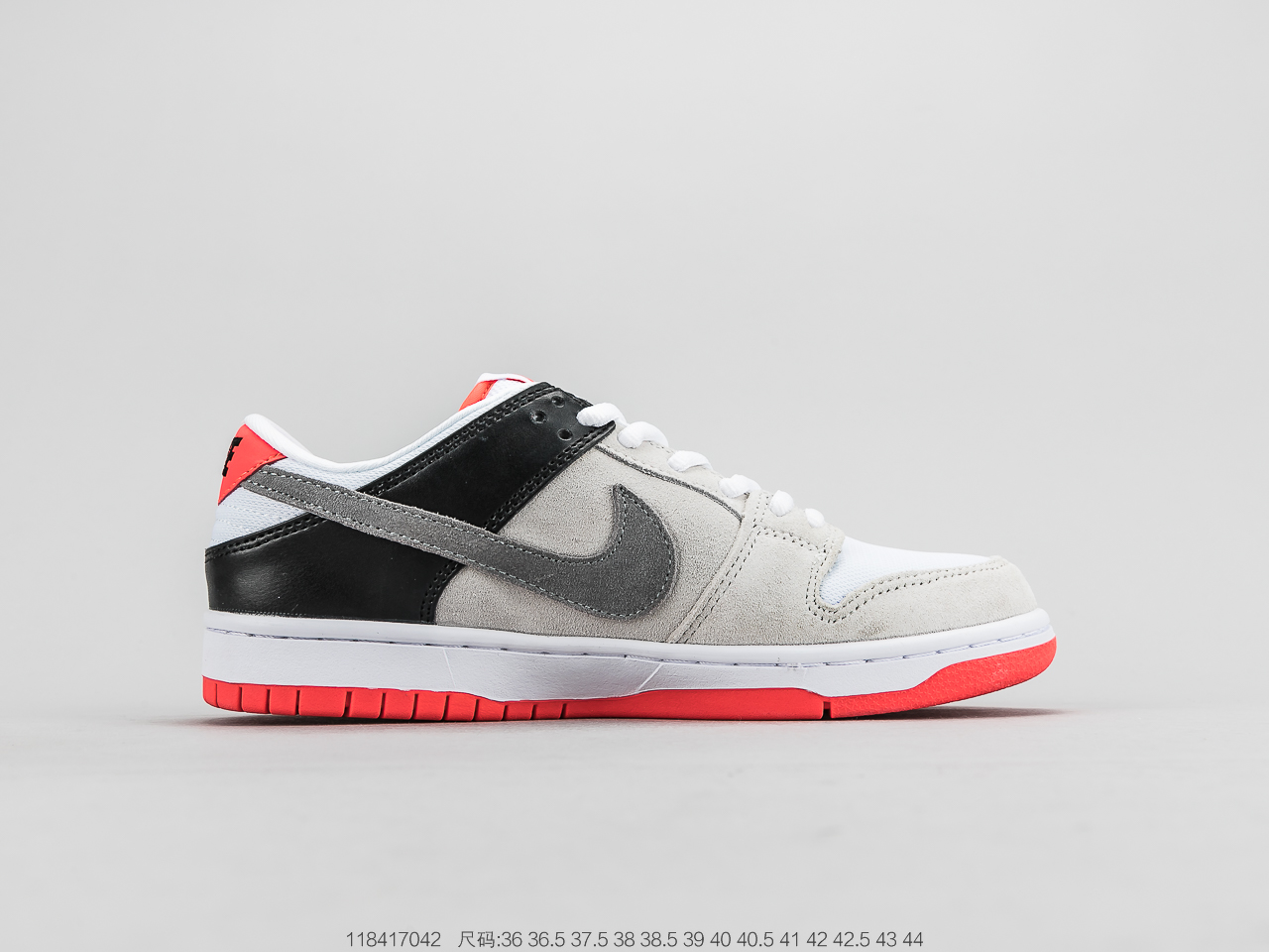 130 耐克 Nike Dunk SB Low Pro ISO 红外线这双鞋的构色方案非常经典CD2563-004