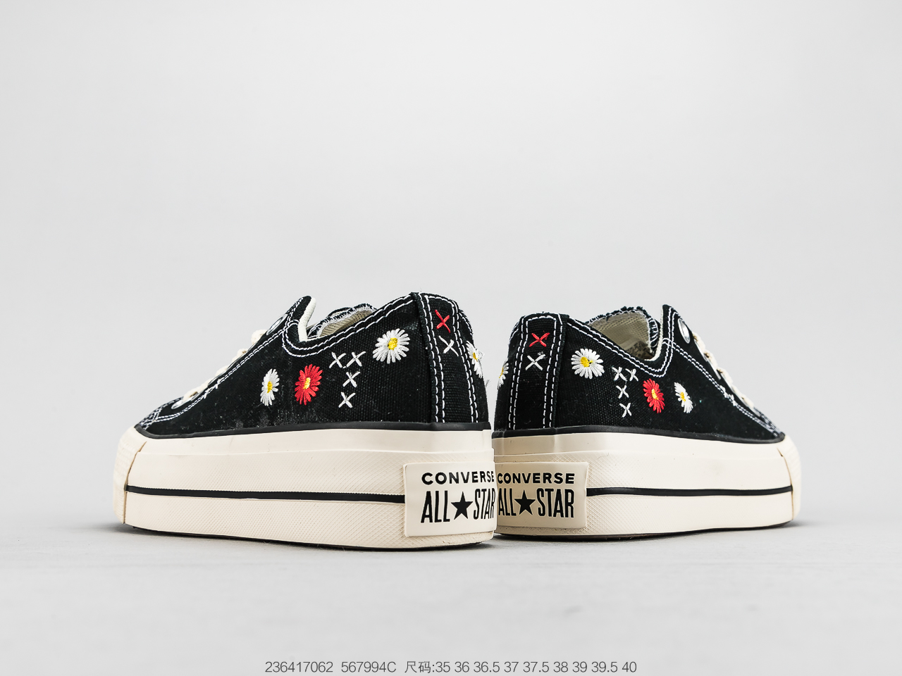 140 增高款 匡威Embroidered Floral Pplatform Chuck Taylor All Star Low Top 迄今为止Cv最完美刺绣