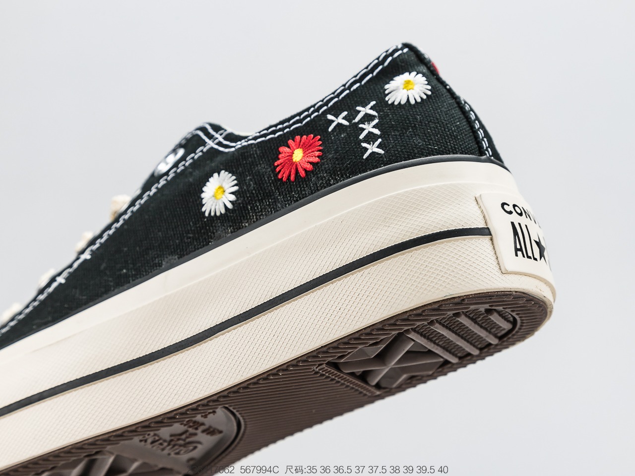 140 增高款 匡威Embroidered Floral Pplatform Chuck Taylor All Star Low Top 迄今为止Cv最完美刺绣