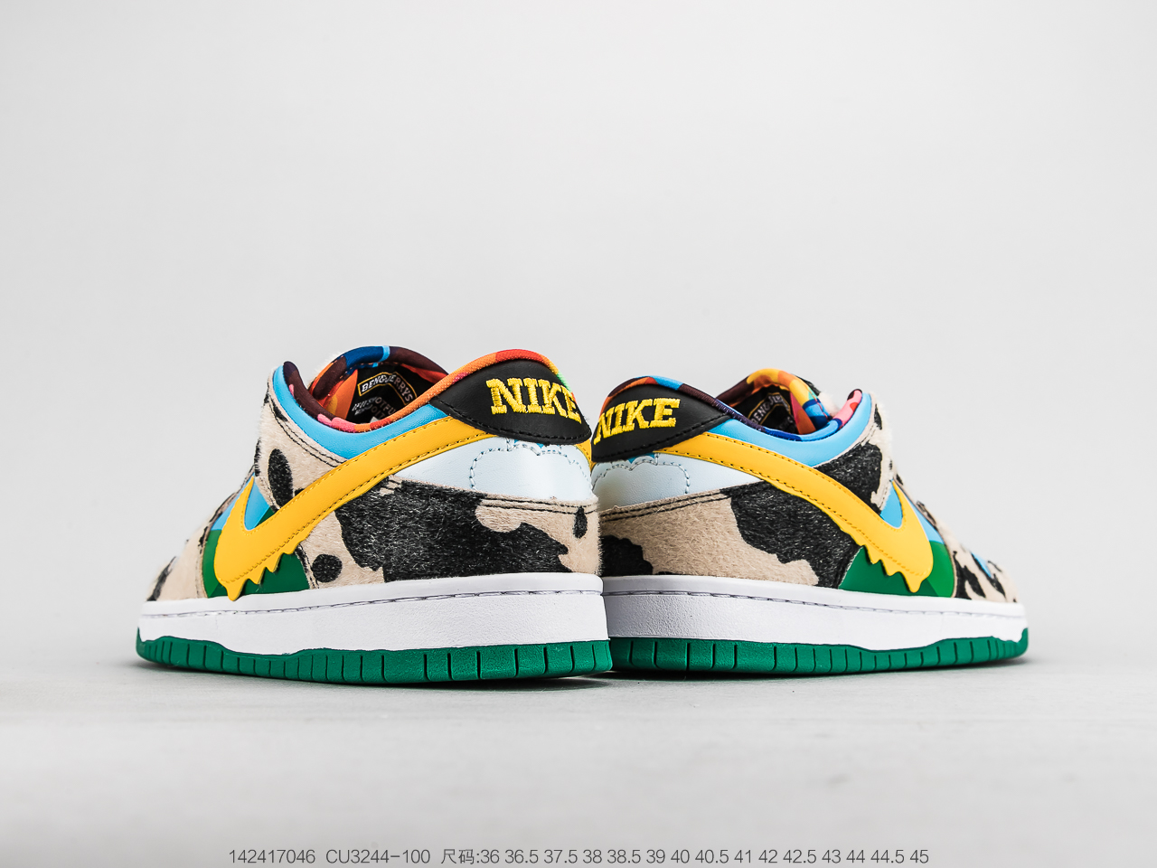 350 国冰淇淋品牌Ben & Jerry's x Nike SB Dunk Low Pro QSChunky Dunky扣篮系列低帮经典百搭休闲运动板鞋“牛奶冰淇淋”CU3244-100