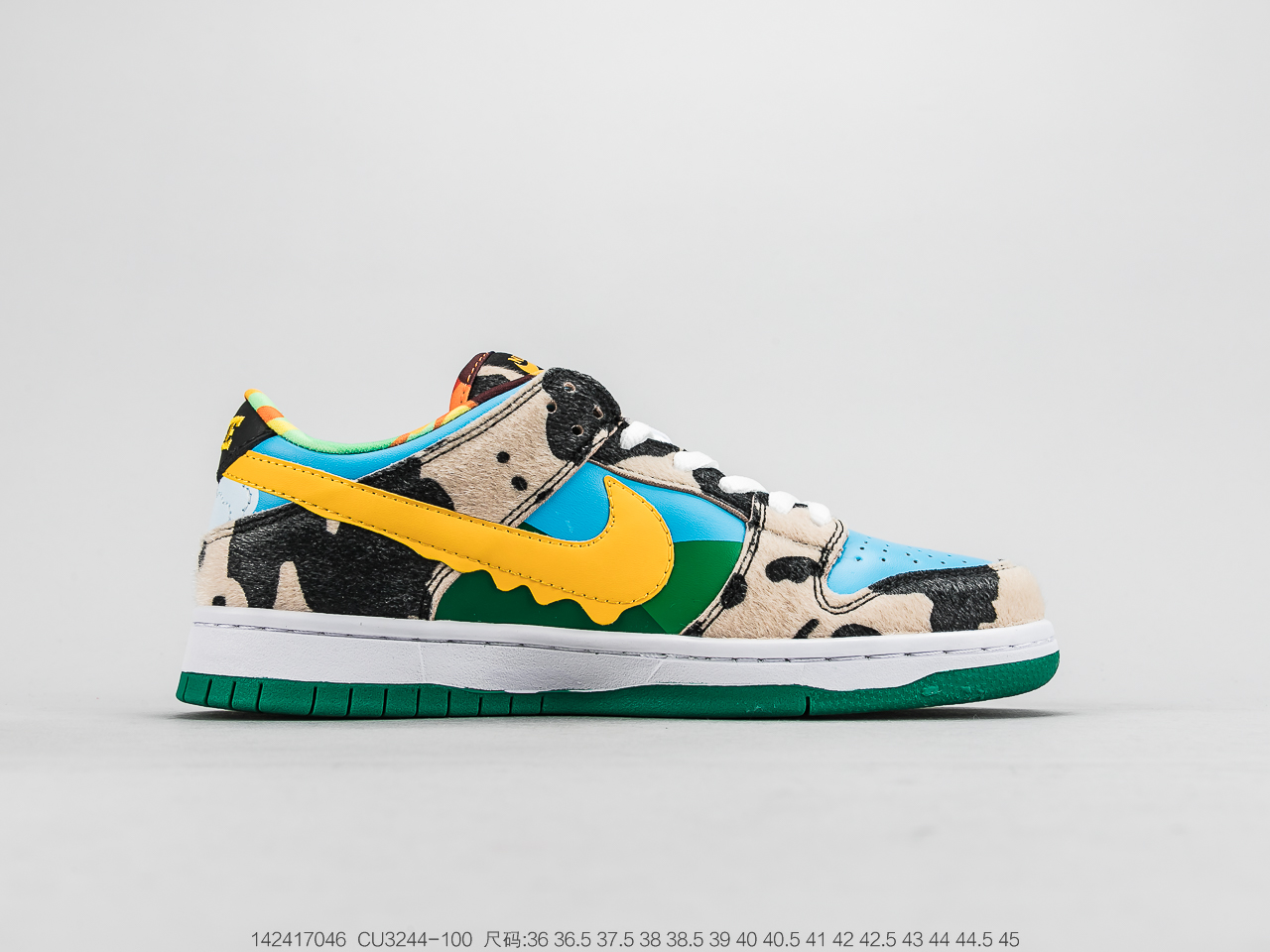 350 国冰淇淋品牌Ben & Jerry's x Nike SB Dunk Low Pro QSChunky Dunky扣篮系列低帮经典百搭休闲运动板鞋“牛奶冰淇淋”CU3244-100