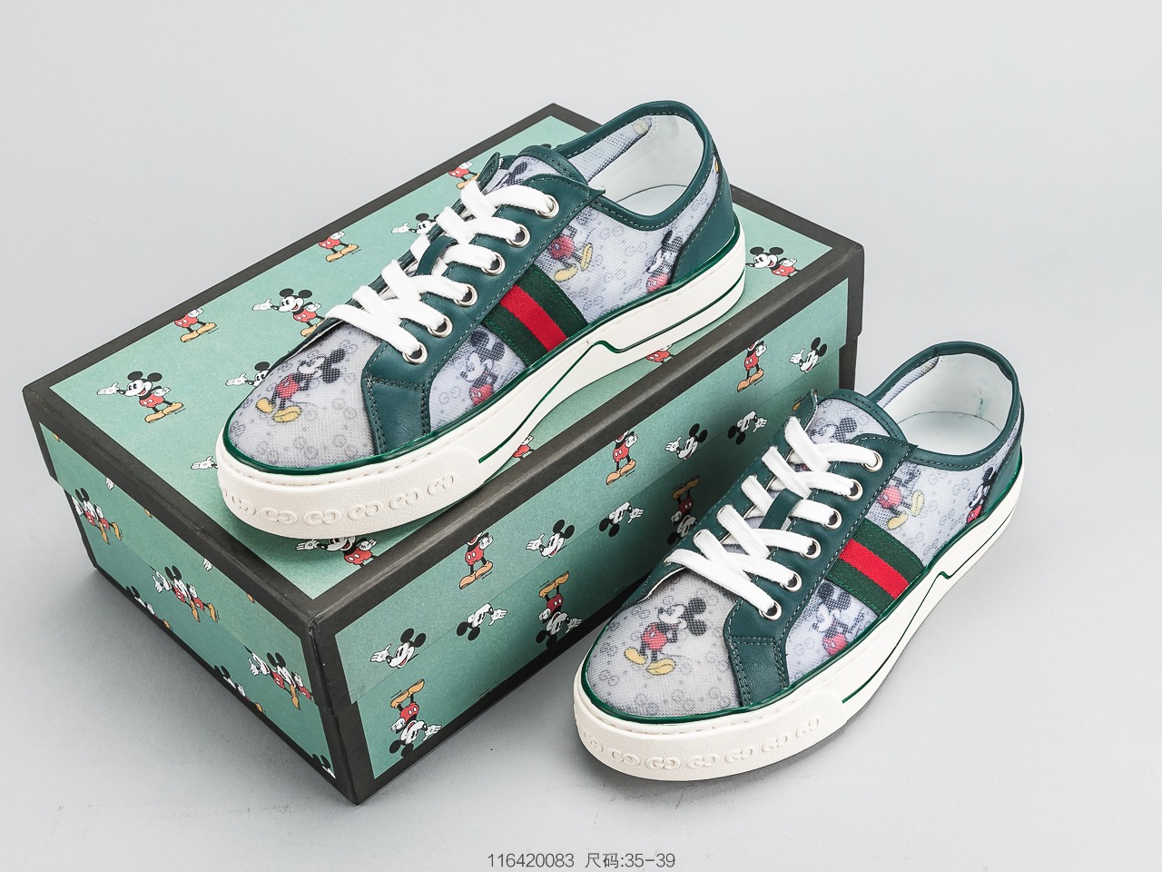 200 Gucci 古驰小白鞋系列 米老鼠配色出击可对比正品鞋面官方 帆布米老鼠 内里牛皮