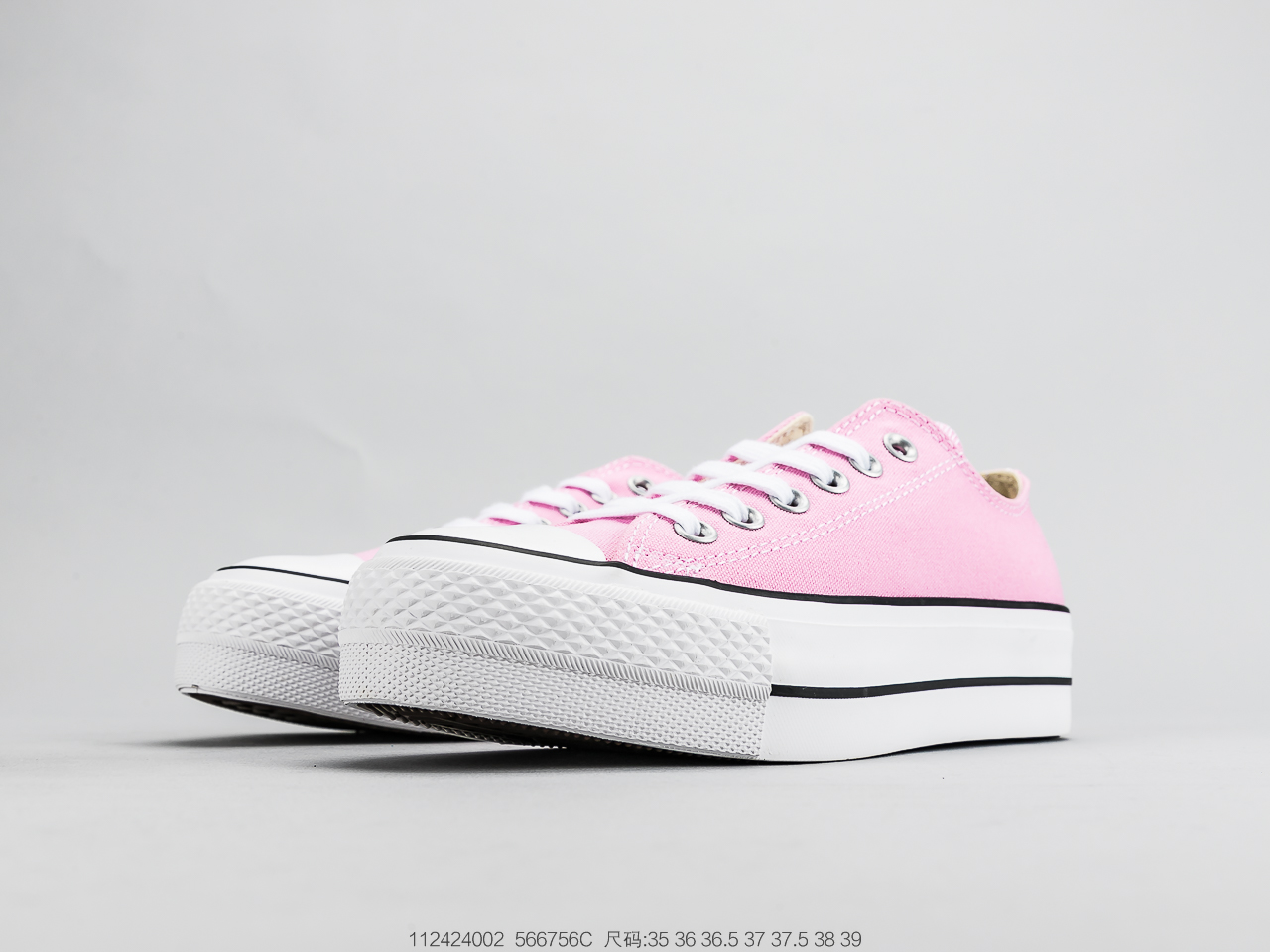 120 匡威Converse  All Star 女款厚底休闲板鞋 粉低香芋紫低