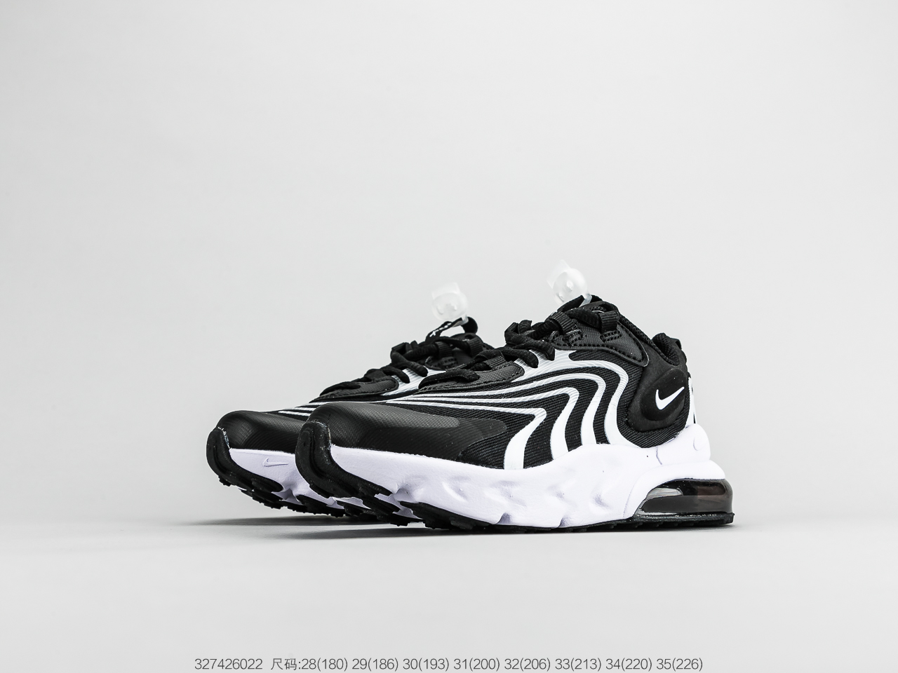 120童鞋 耐克Nike Air Max 270 React 气垫慢跑童鞋原盒配置
