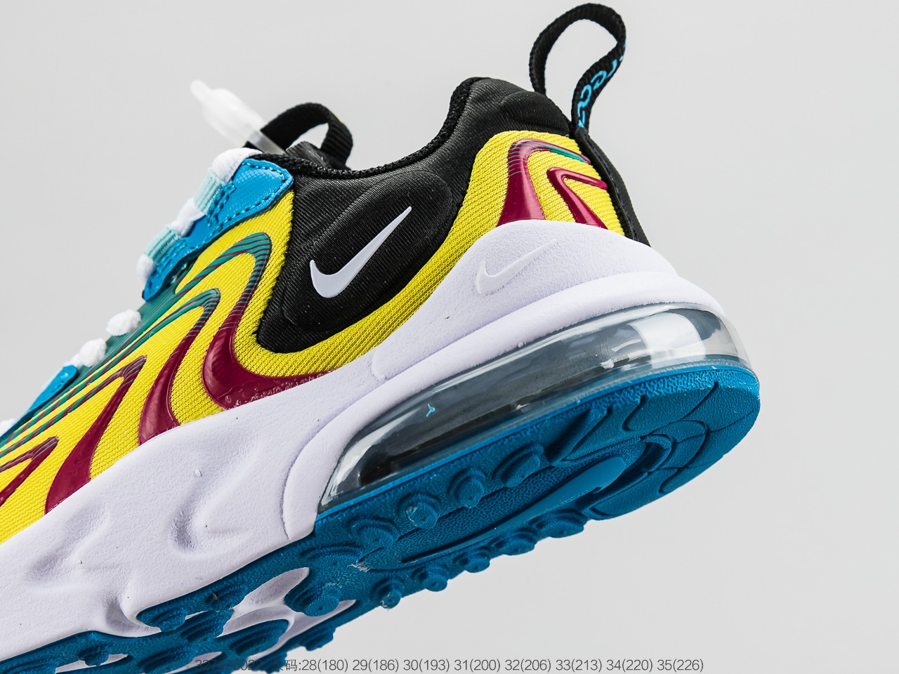 120童鞋 耐克Nike Air Max 270 React 气垫慢跑童鞋原盒配置