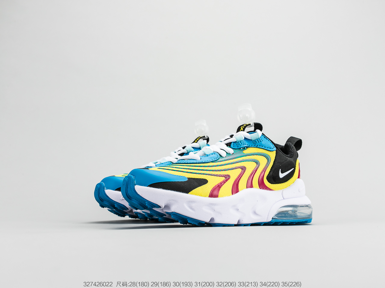 120童鞋 耐克Nike Air Max 270 React 气垫慢跑童鞋原盒配置