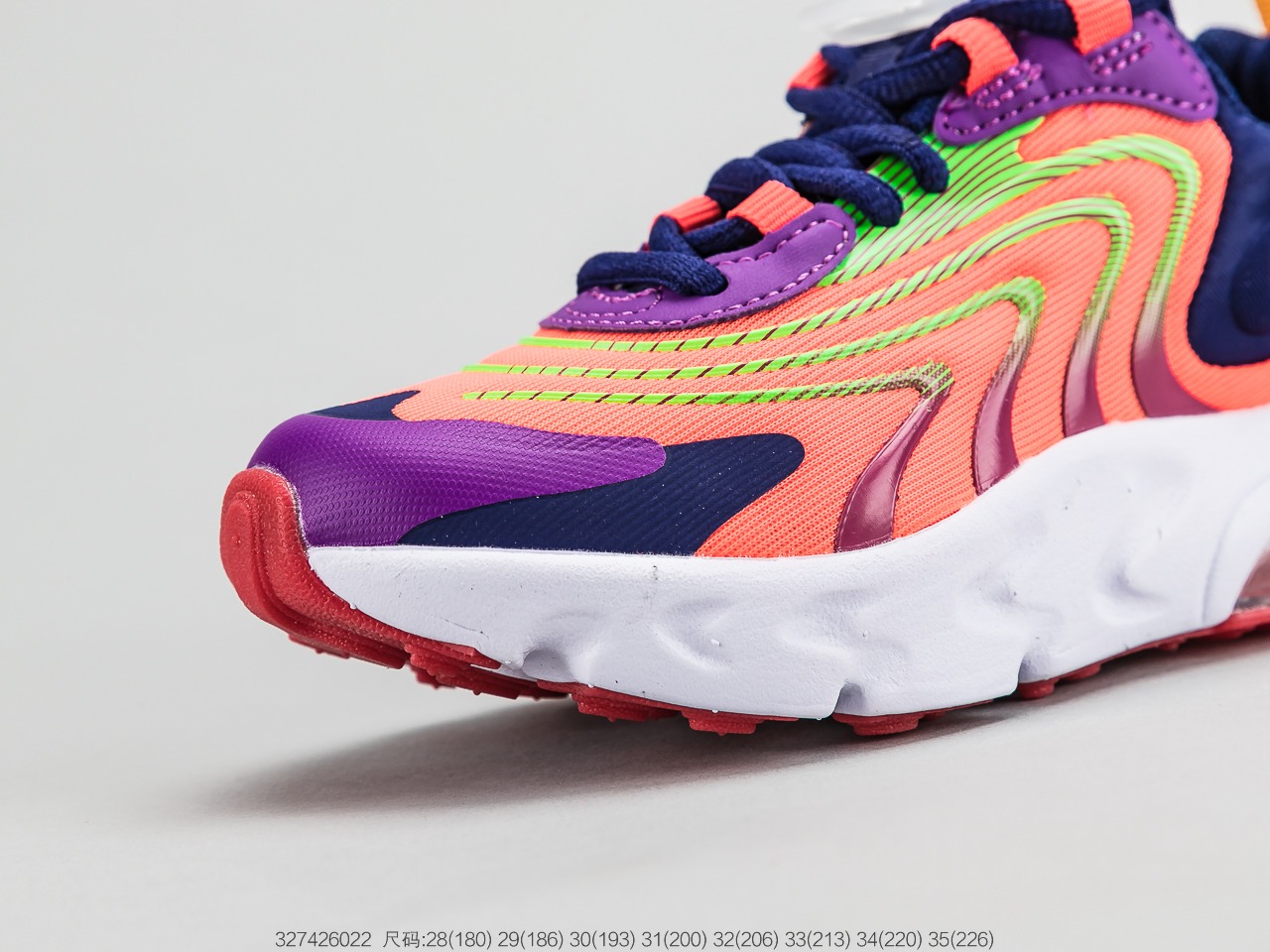 120童鞋 耐克Nike Air Max 270 React 气垫慢跑童鞋原盒配置