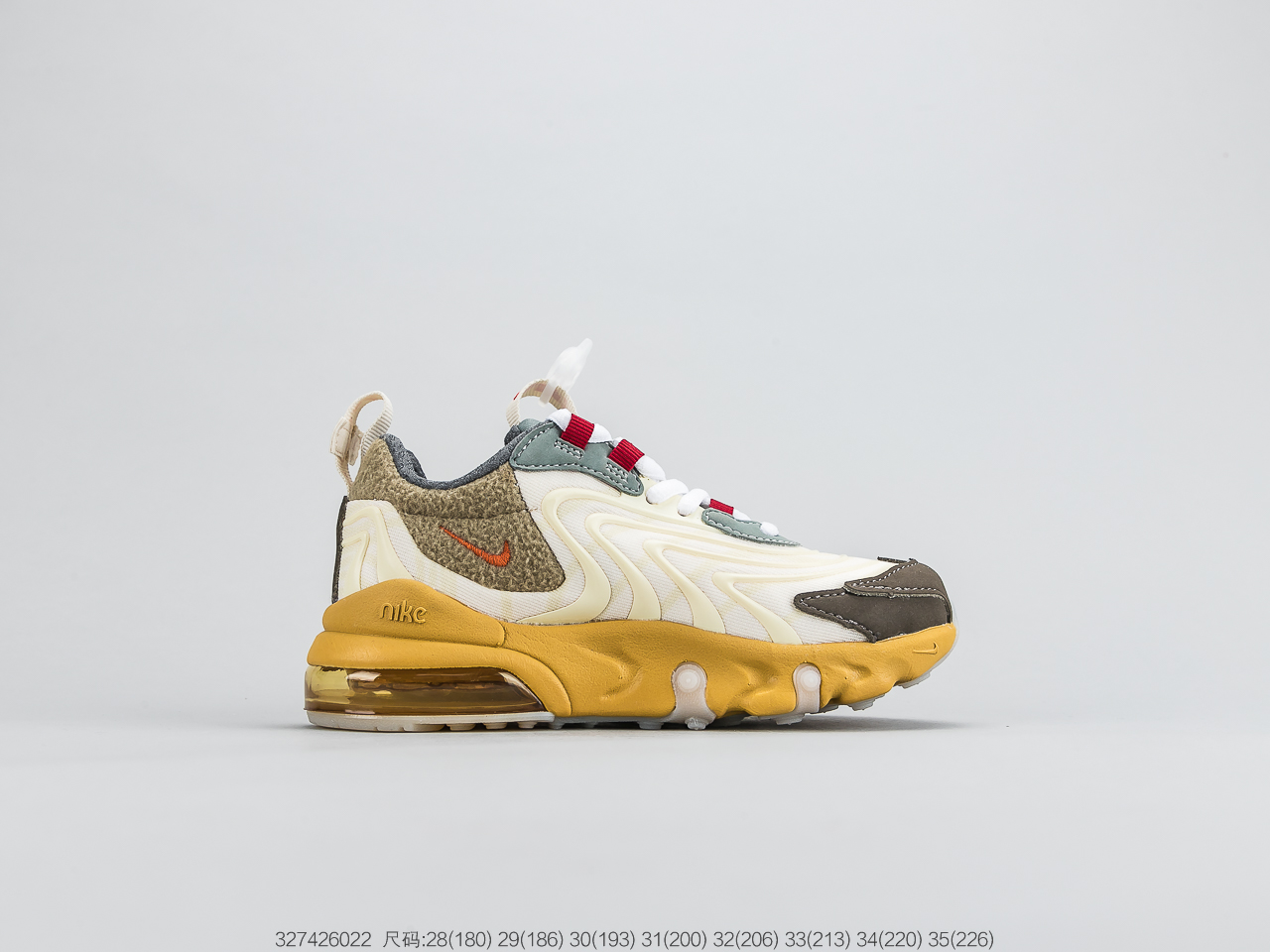 120童鞋 耐克Nike Air Max 270 React 气垫慢跑童鞋原盒配置