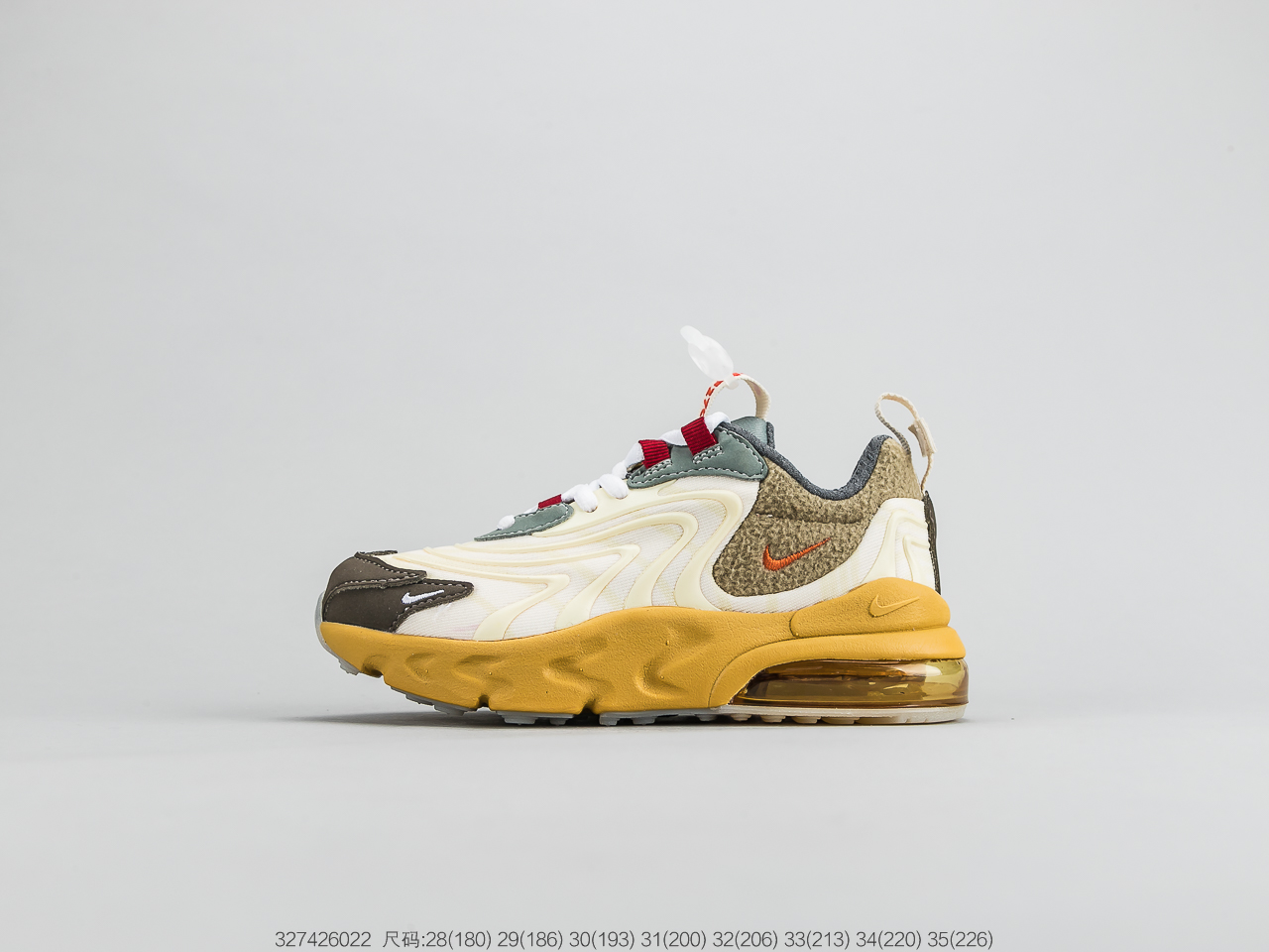 120童鞋 耐克Nike Air Max 270 React 气垫慢跑童鞋原盒配置