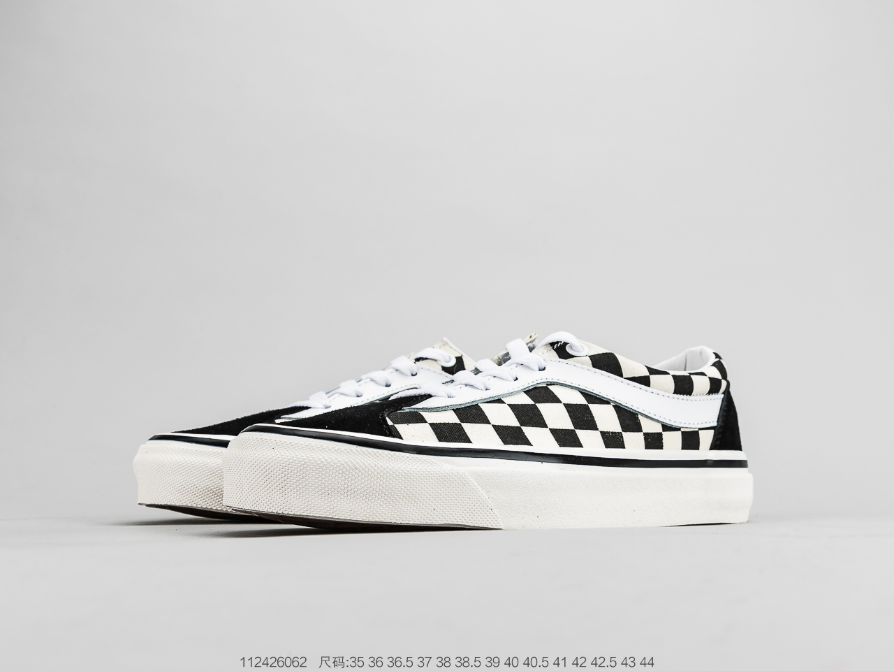 140 吴亦凡同款棋盘格 范斯VANS Checkerboard Bold N经典复古休闲运动硫化百搭“黑白棋盘格子”情侣款滑板鞋
