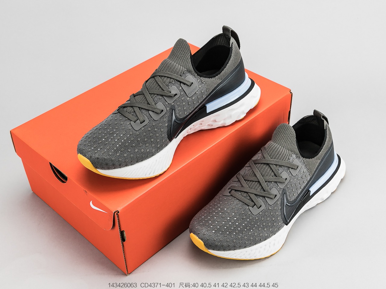 190公司级 耐克Nike Epic React Flyknit 瑞亚全新系列编织透气休闲运动跑步鞋 CD4371-401