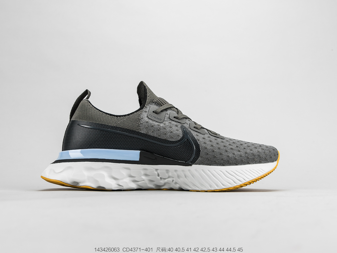 190公司级 耐克Nike Epic React Flyknit 瑞亚全新系列编织透气休闲运动跑步鞋 CD4371-401